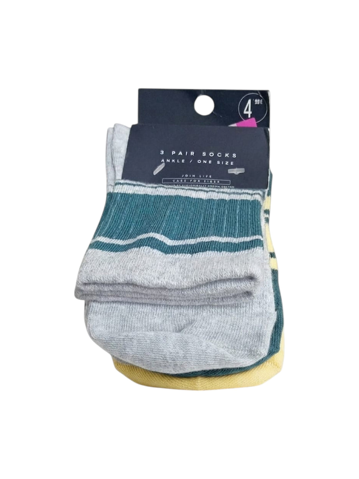 Image for Men's 3 Pairs Set Ribbed Crew Socks,Multi