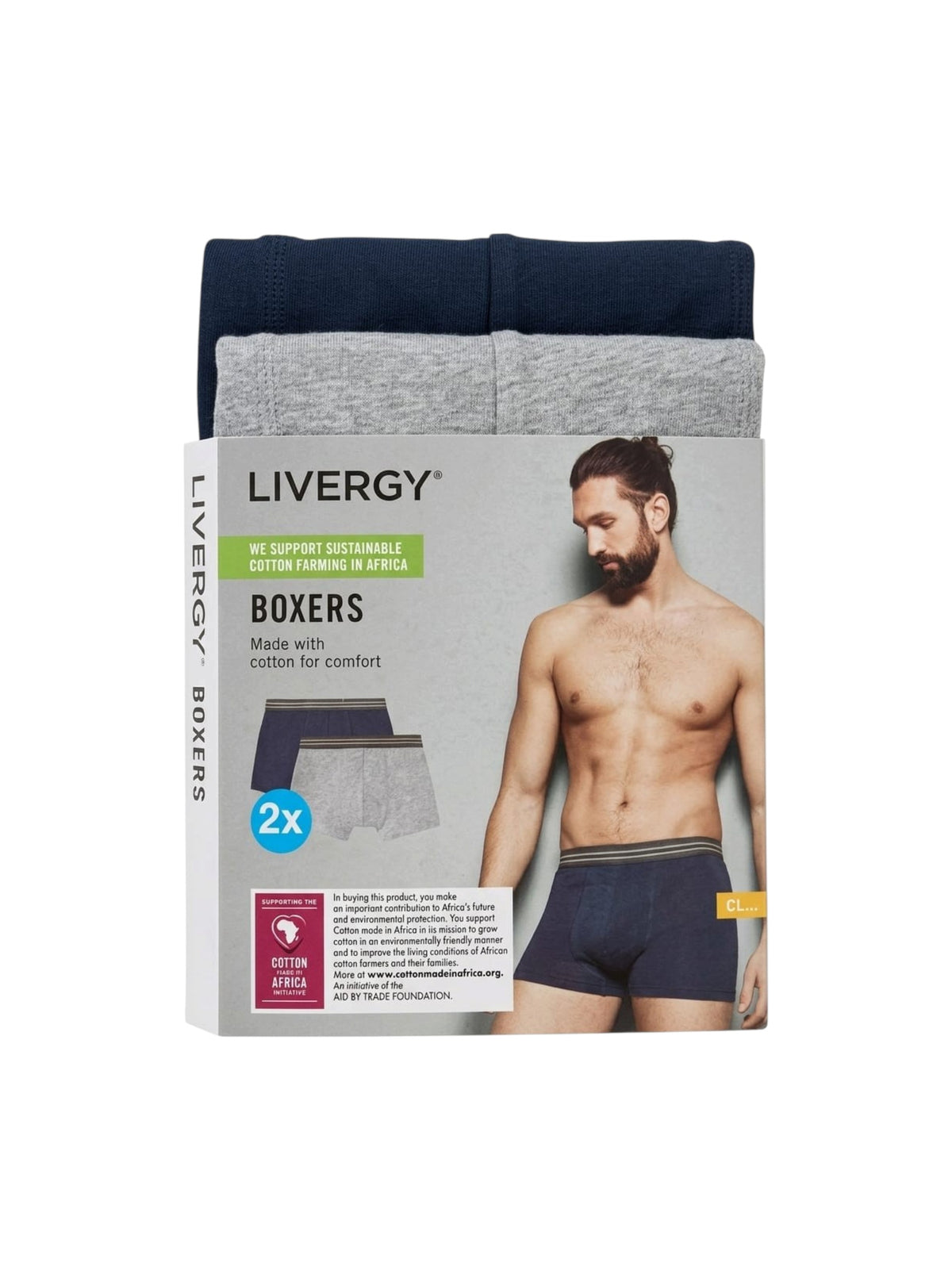 Image for Men's 2 Pcs Plain Boxer Set,Navy/Grey