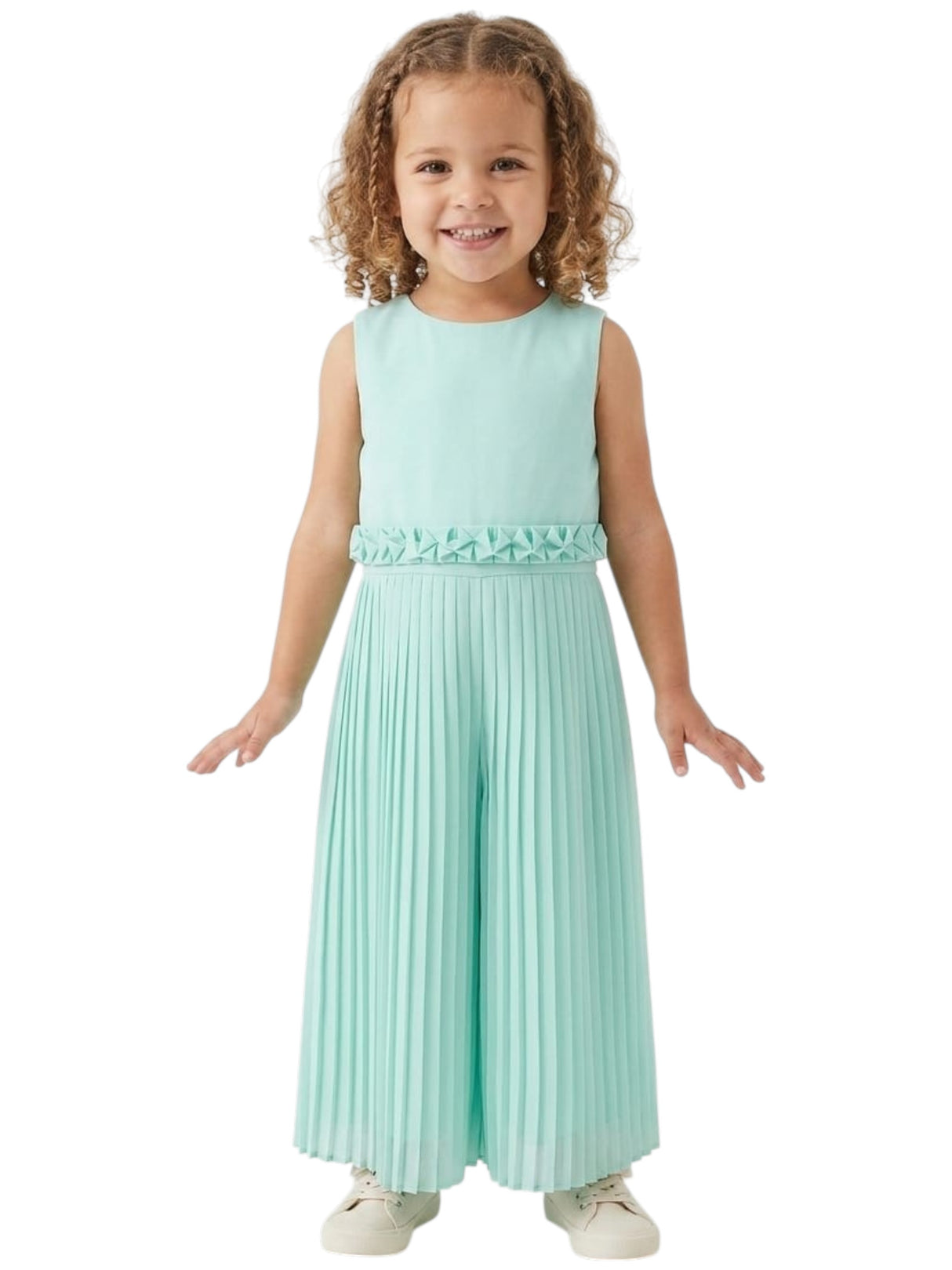 Image for Kids Girl's Plain Open Back Jumpsuit,Light Turquoise