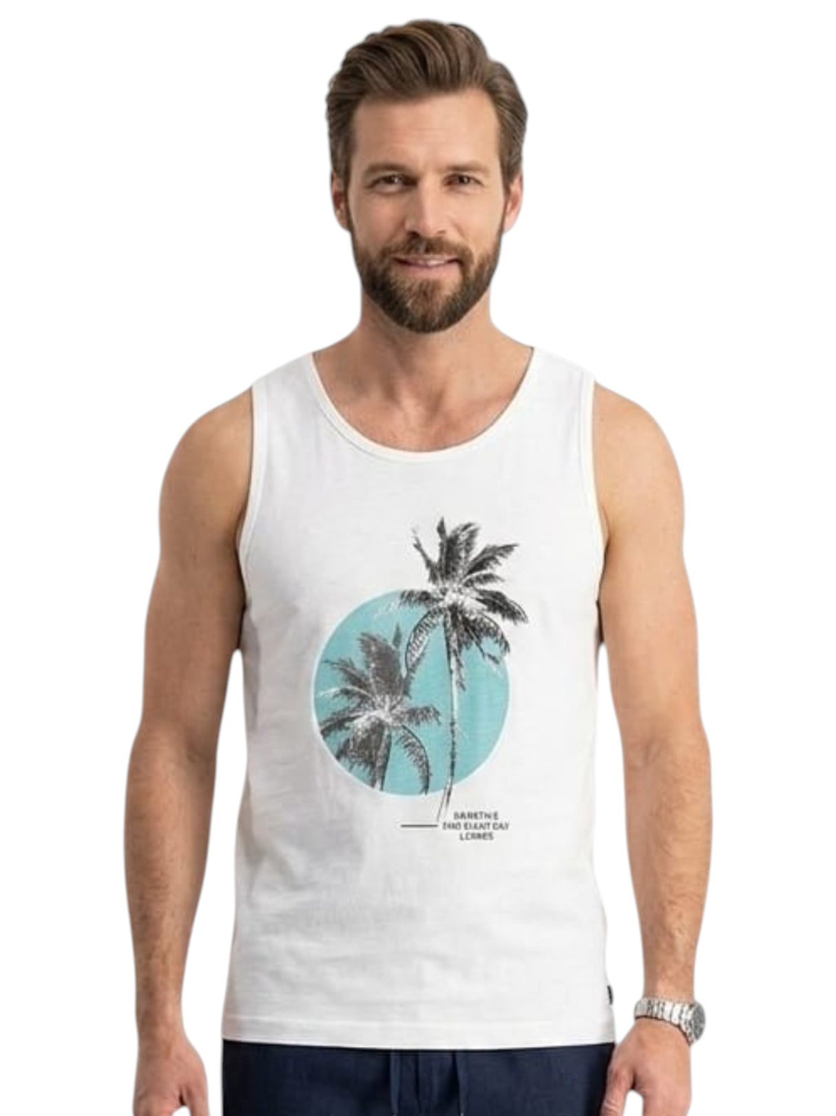Image for Men's Printed Tank Top,White