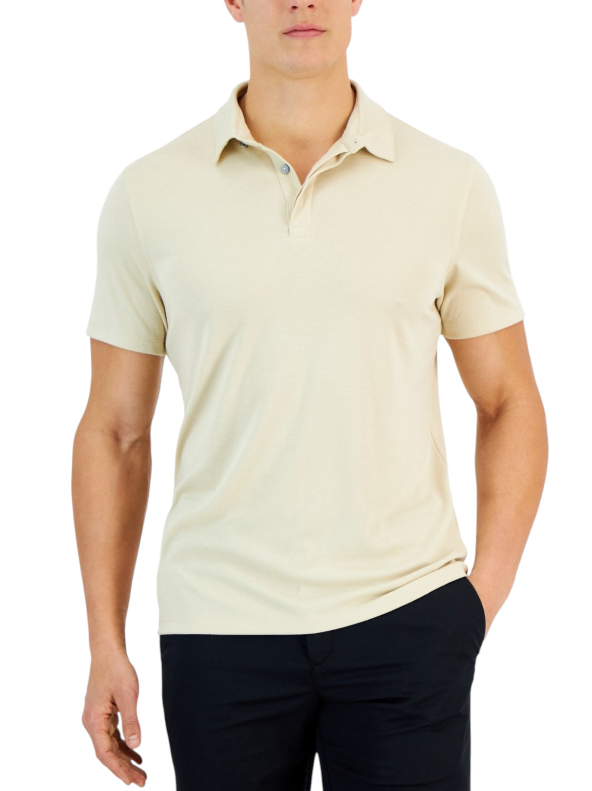 Image for Men's Plain Solid Top,Beige