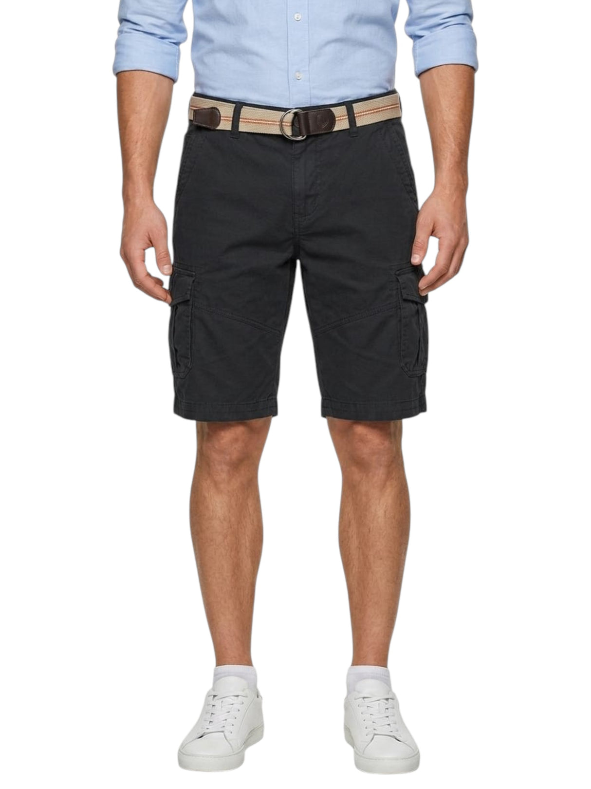 Image for Men's Plain Solid Cargo Short,Dark Navy