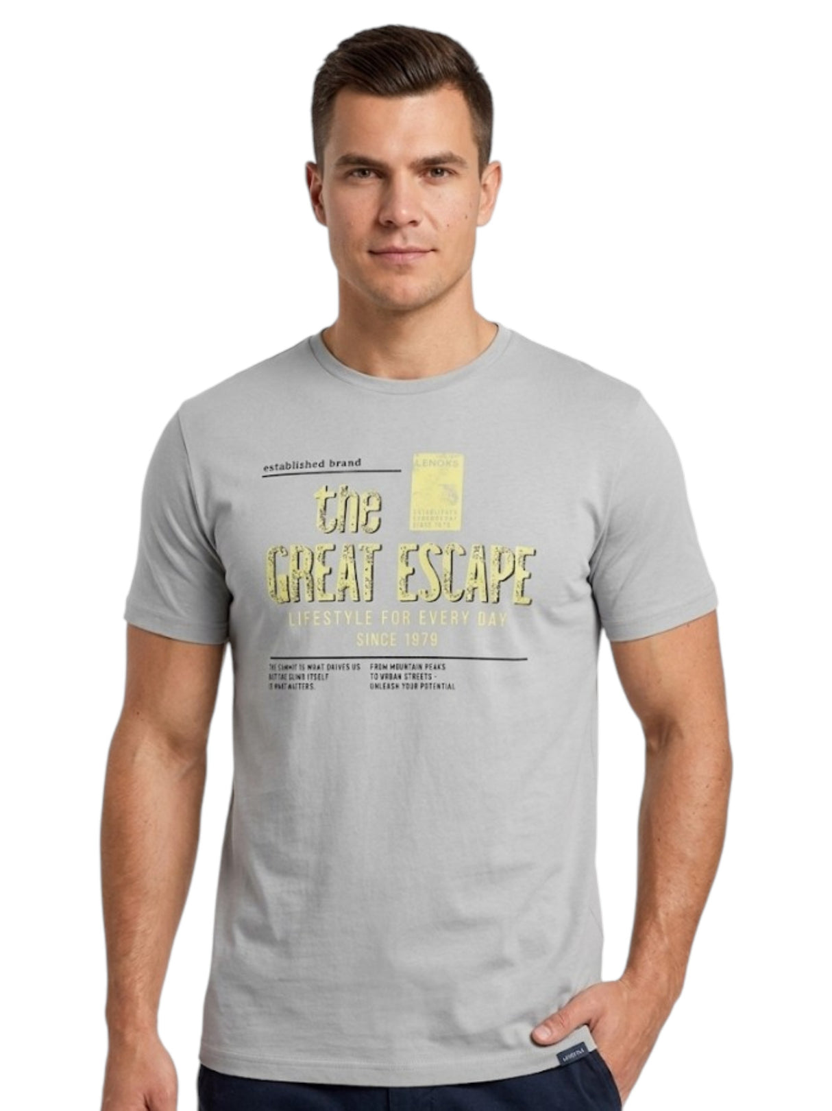 Image for Men's Printed Top,Grey