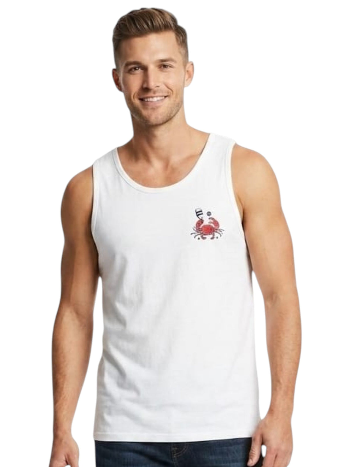Image for Men's Printed Tank Top,White