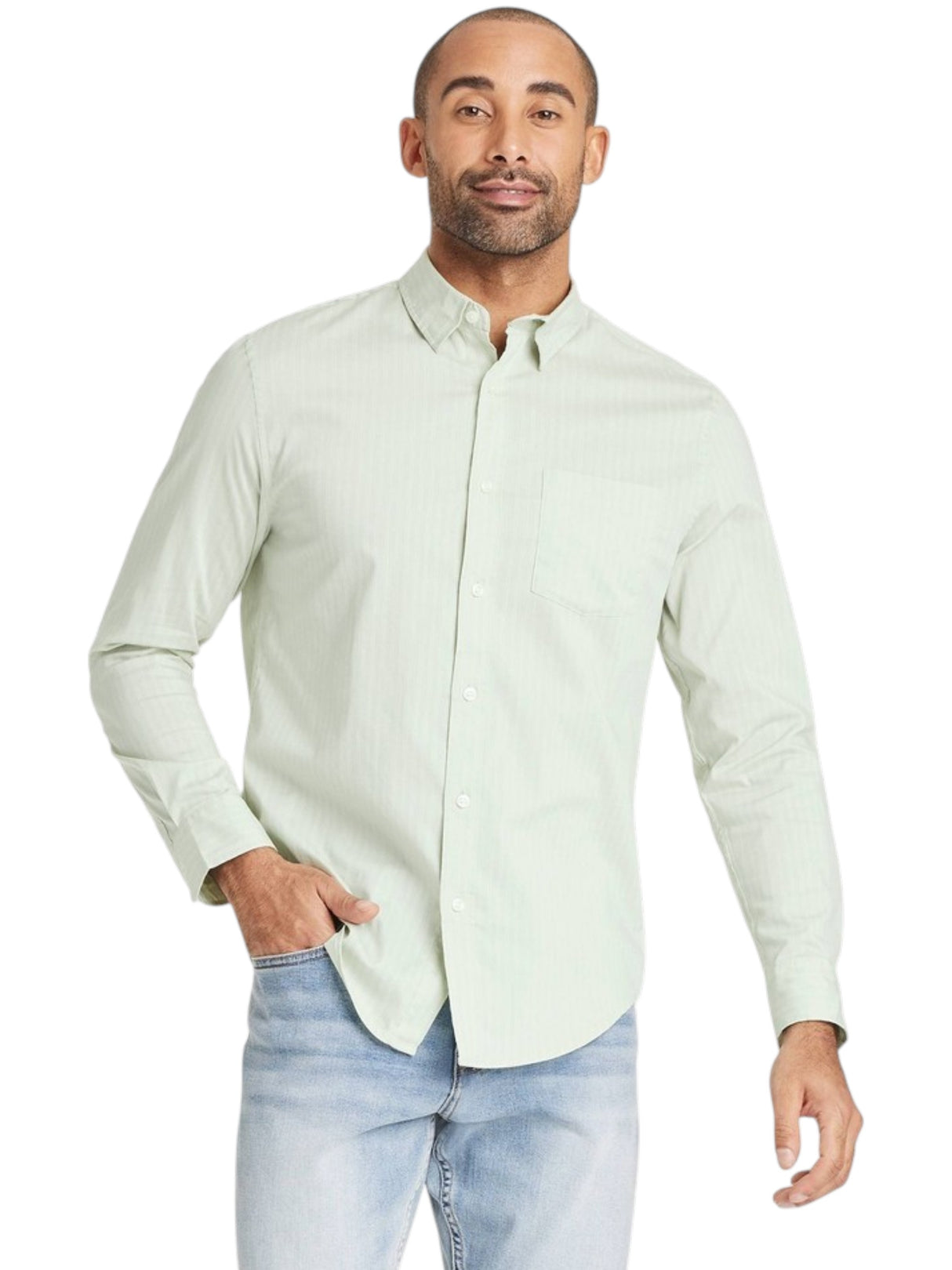 Image for Women's Stripped Dress Shirt,Mint