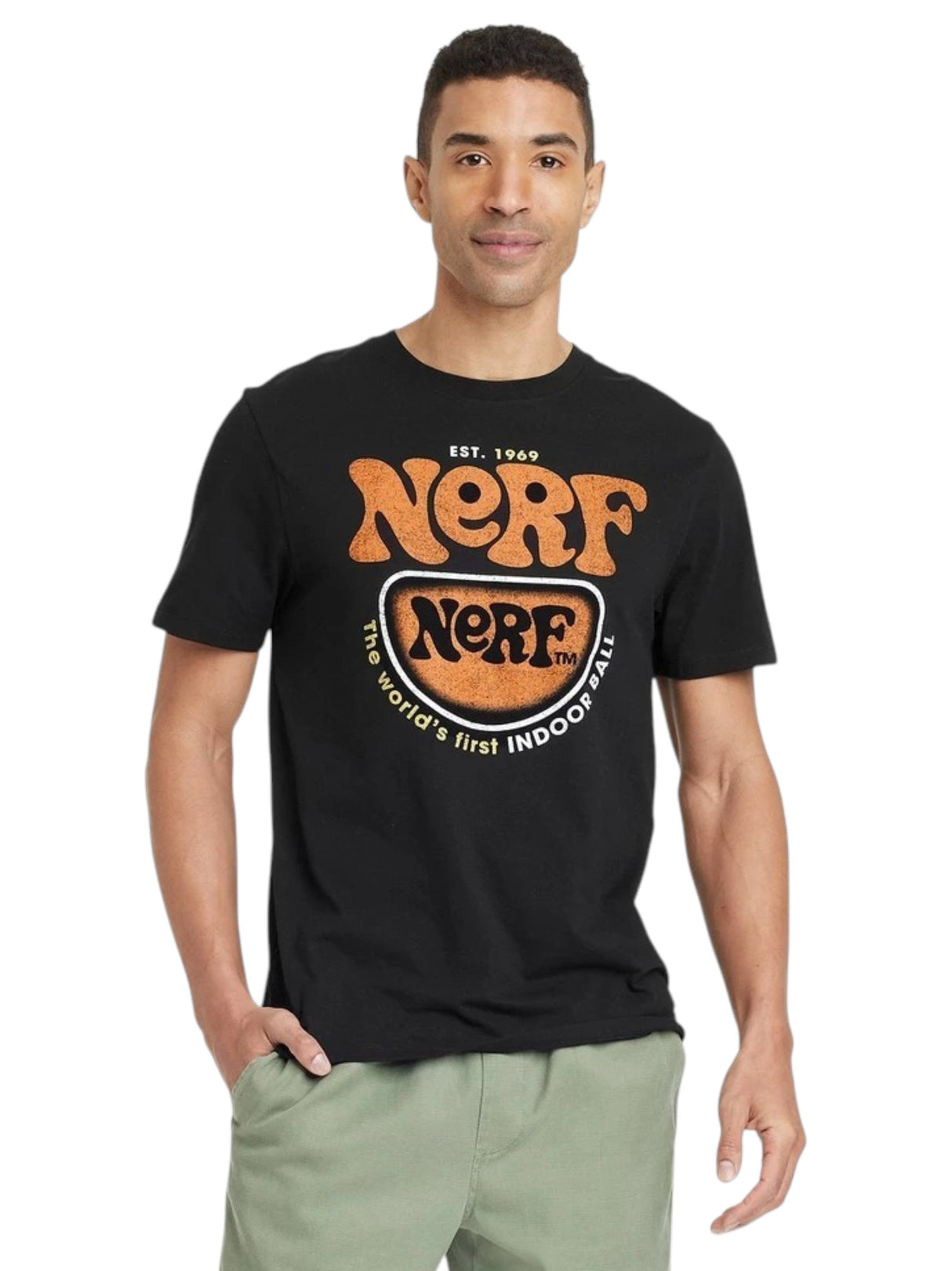Image for Men's Brand Logo Printed Top,Black