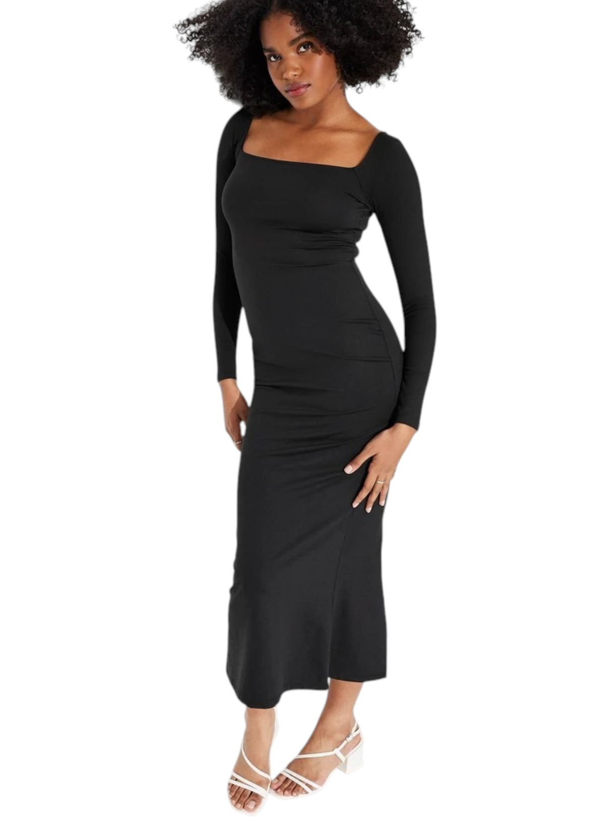 Image for Women's Plain Solid Dress,Black