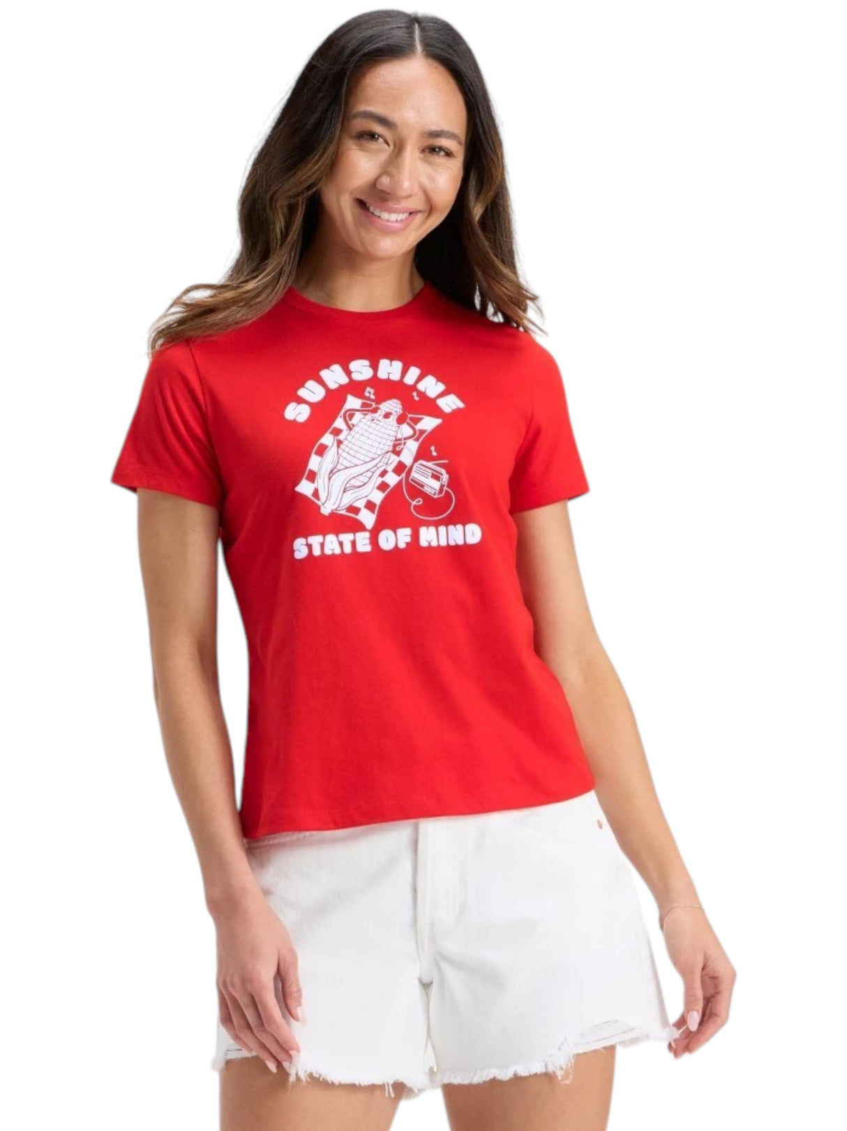 Image for Women's Printed Top,Red