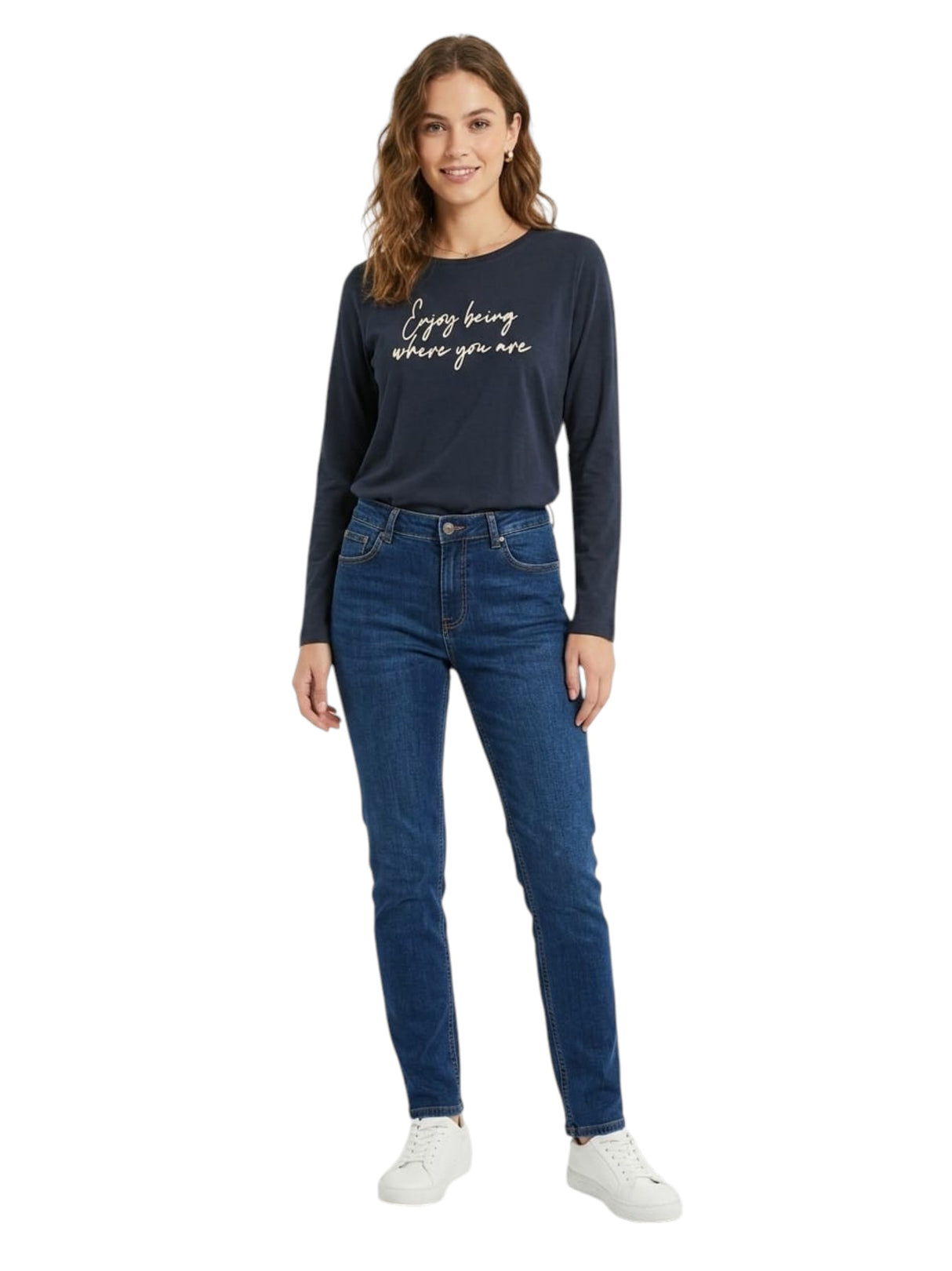 Image for Women's Printed Top,Navy