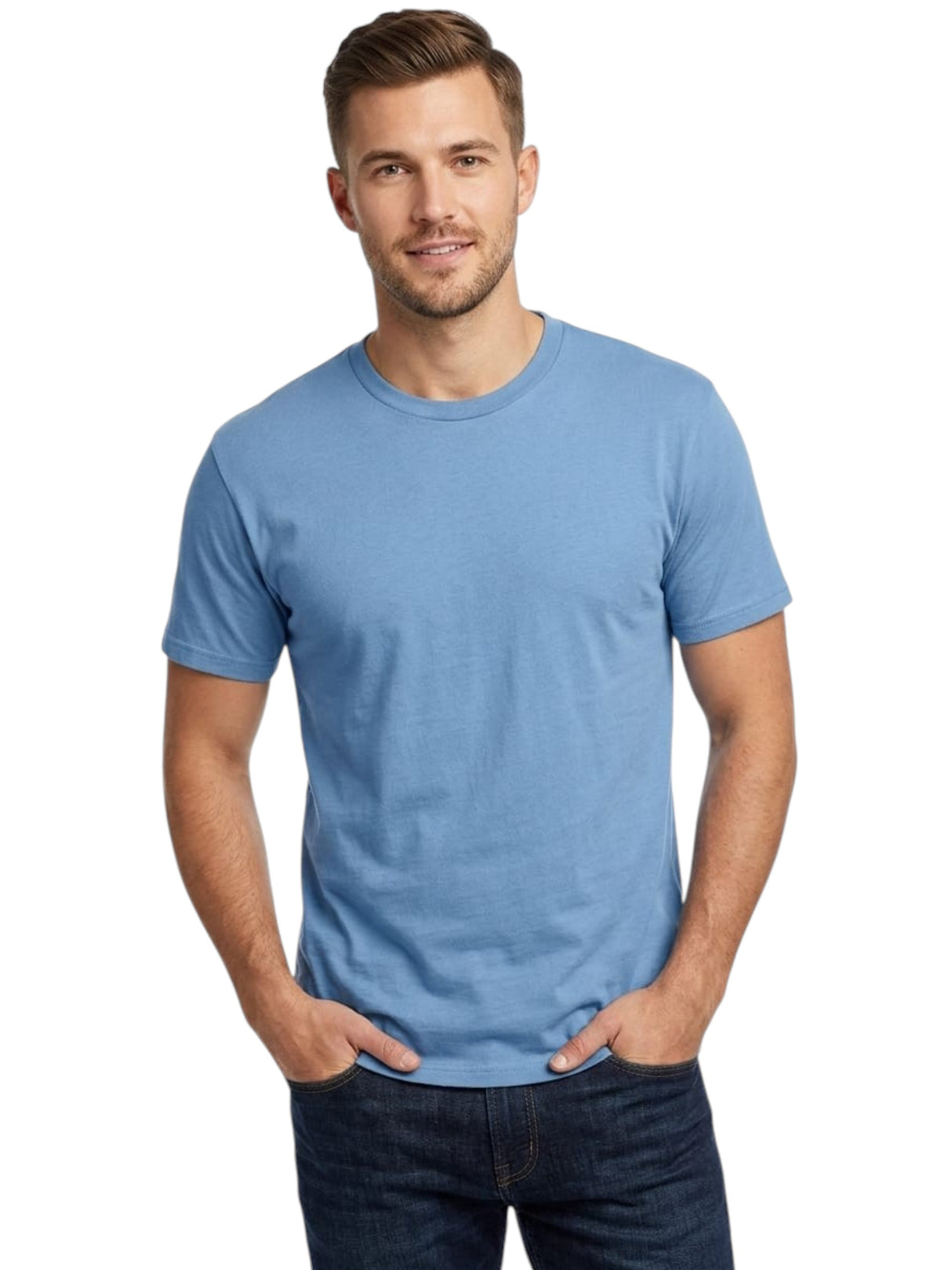 Image for Men's Plain Solid Top,Light Navy