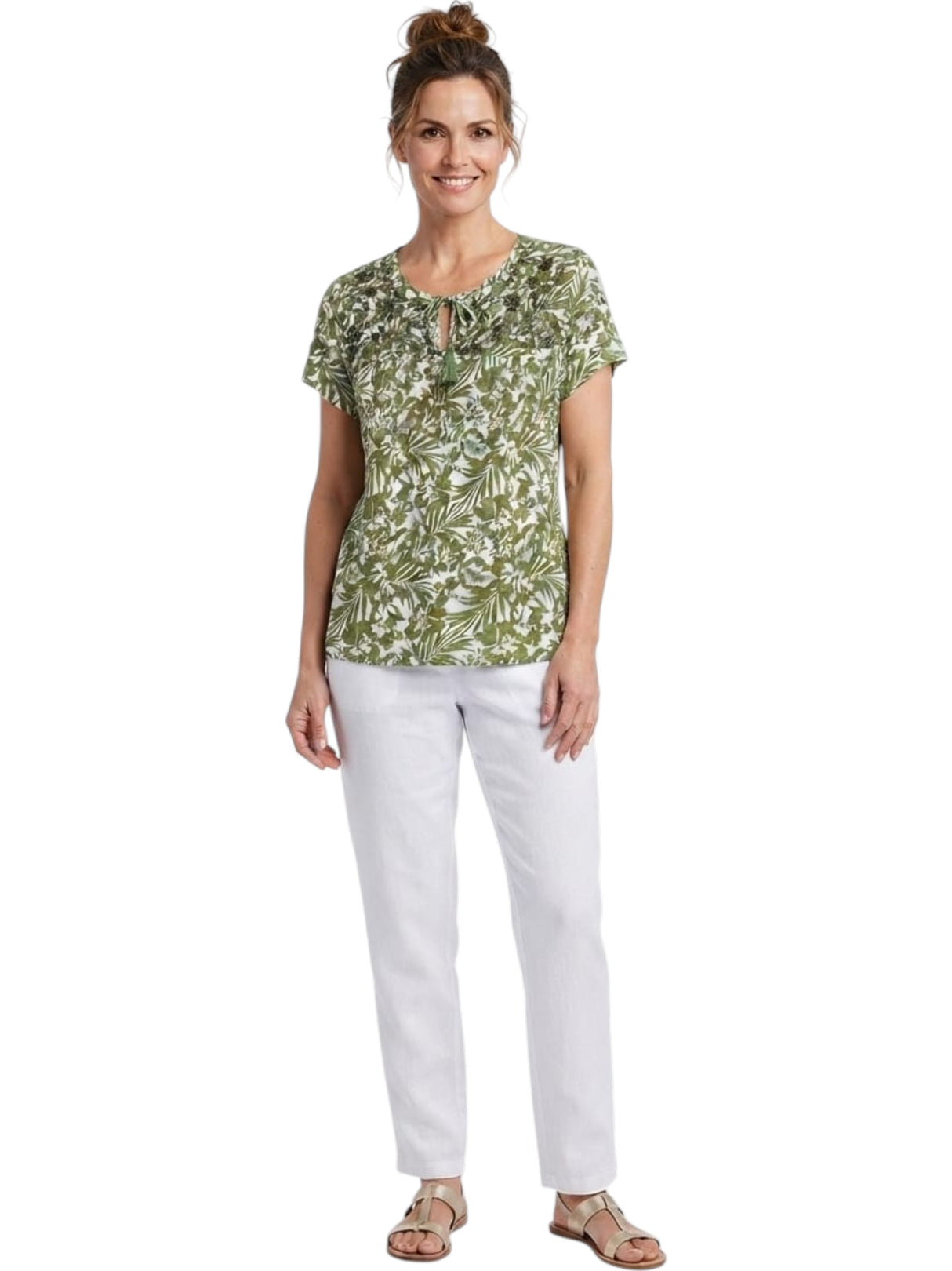 Image for Women's Embroidered Top,Olive