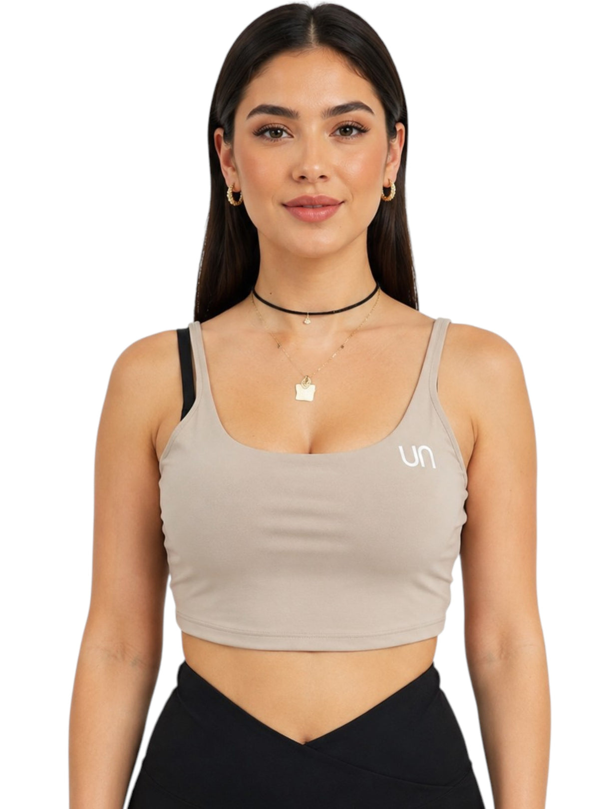 Women's Sports Cropped Top,Beige