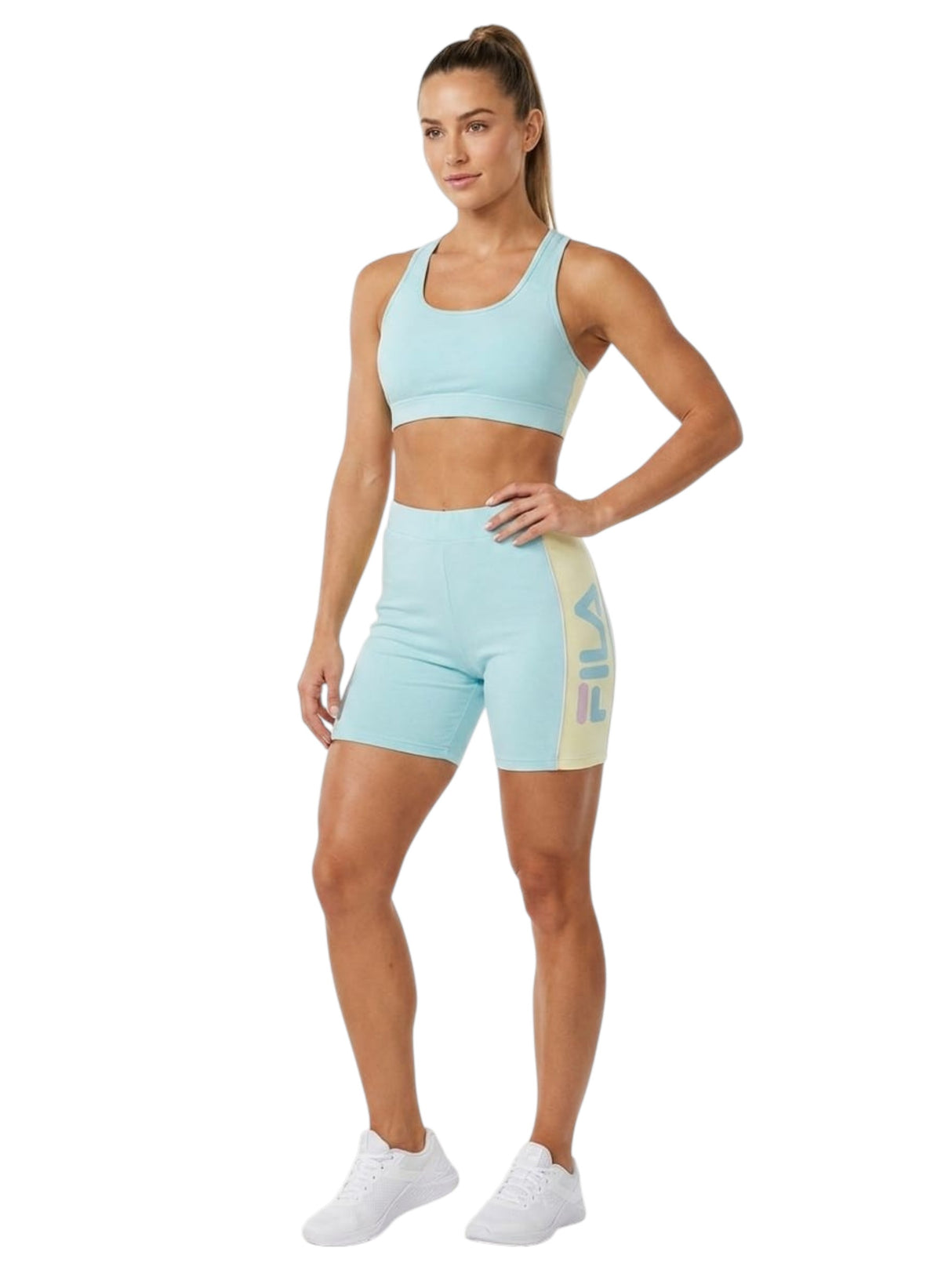 Image for Women's Brand Logo Printed Short Legging,Light Blue