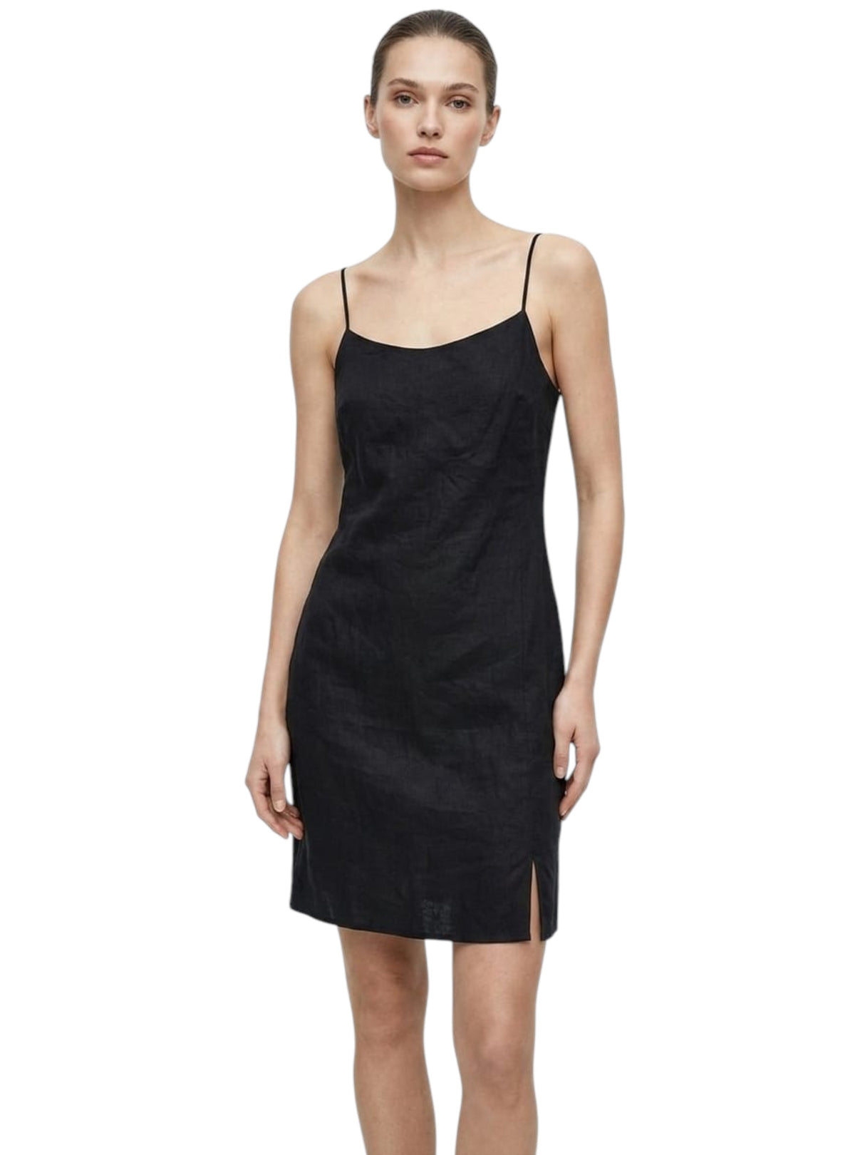 Image for Women's Plain Solid Dress,Black