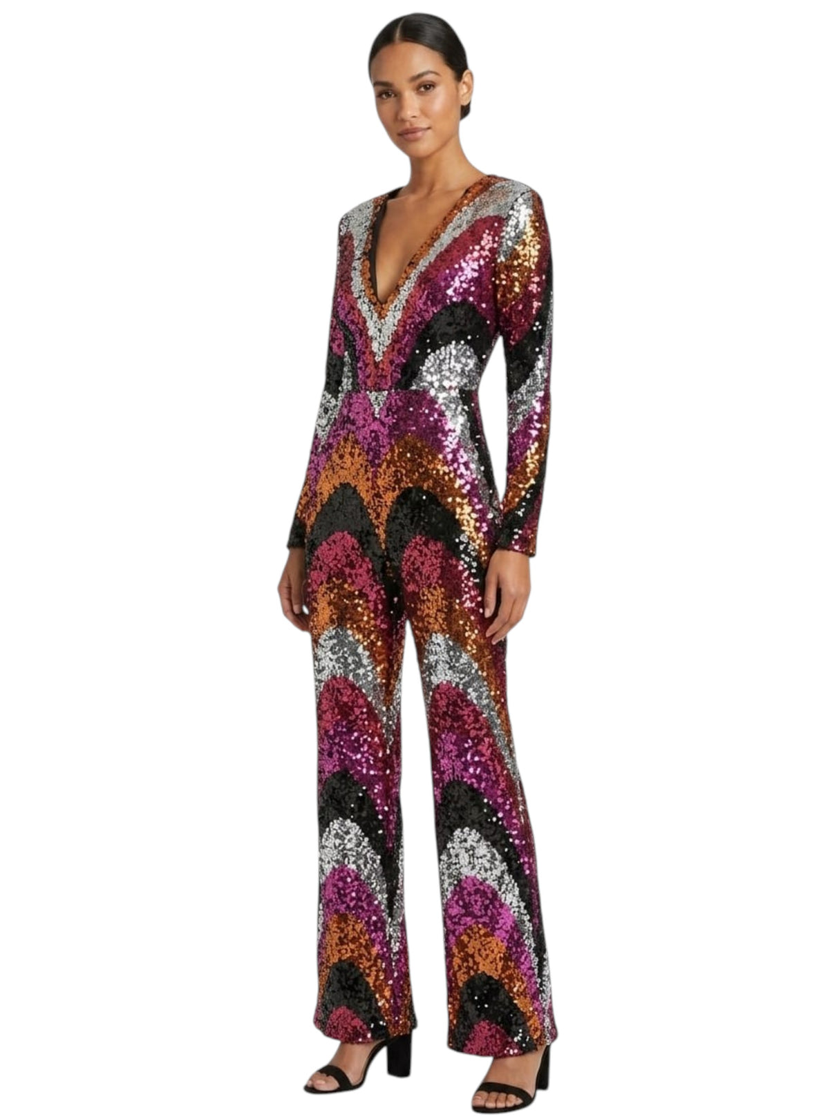 Image for Women's Colorblocked Mesh Jumpsuit,Multi