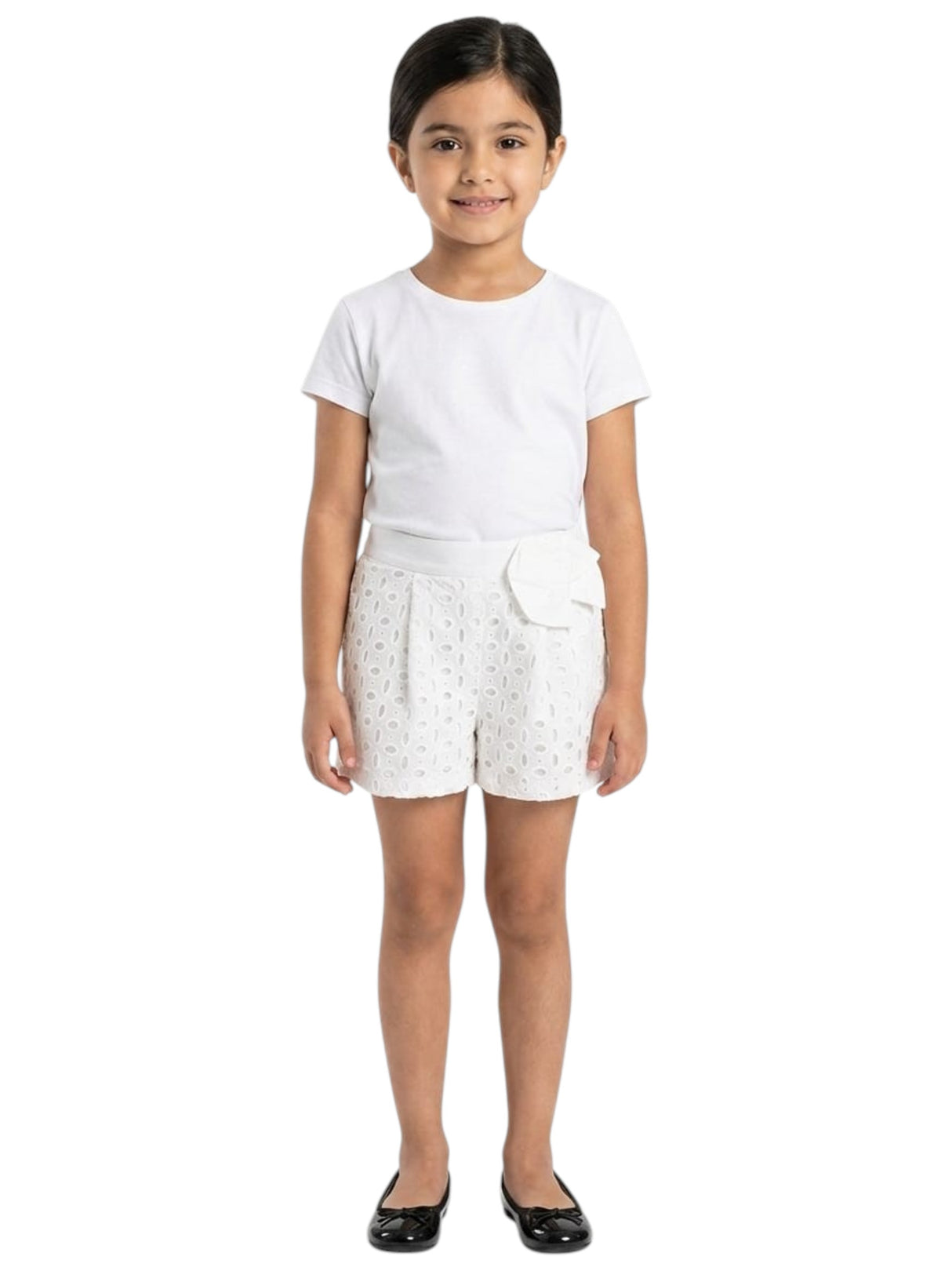 Image for Kids Girl's Plain Open Broderie Anglaise Short,White