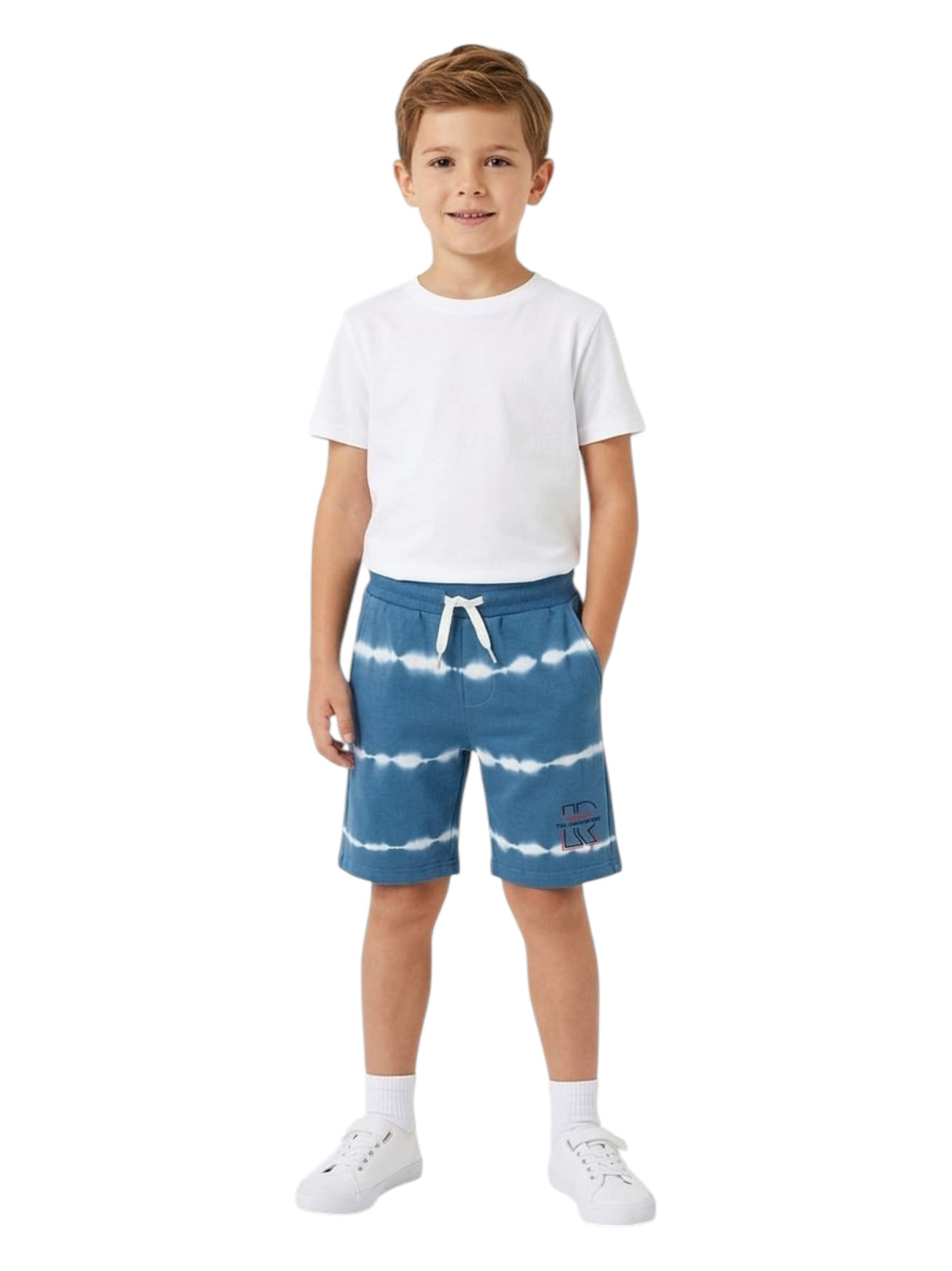 Image for Kids Boy's White Stripped Short,Blue