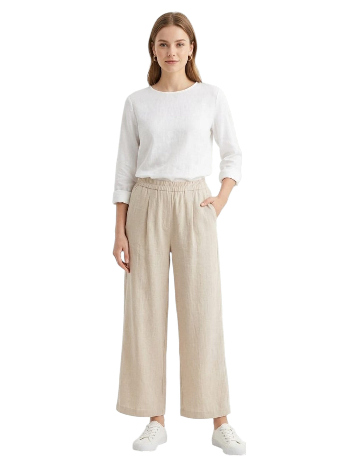 Image for Women's Textured Pant,Light Beige