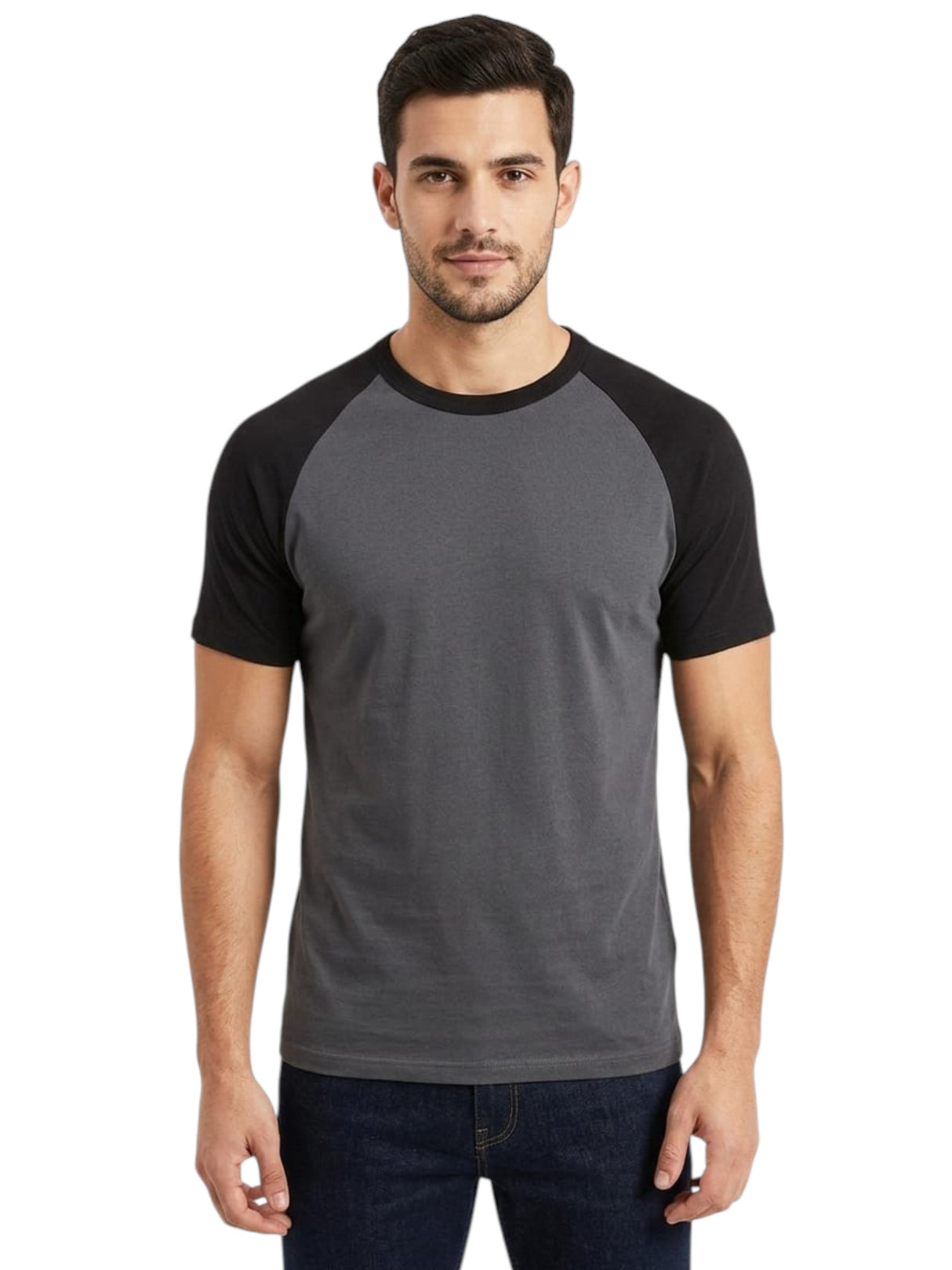 Image for Men's Colorblocked Top,Dark Grey