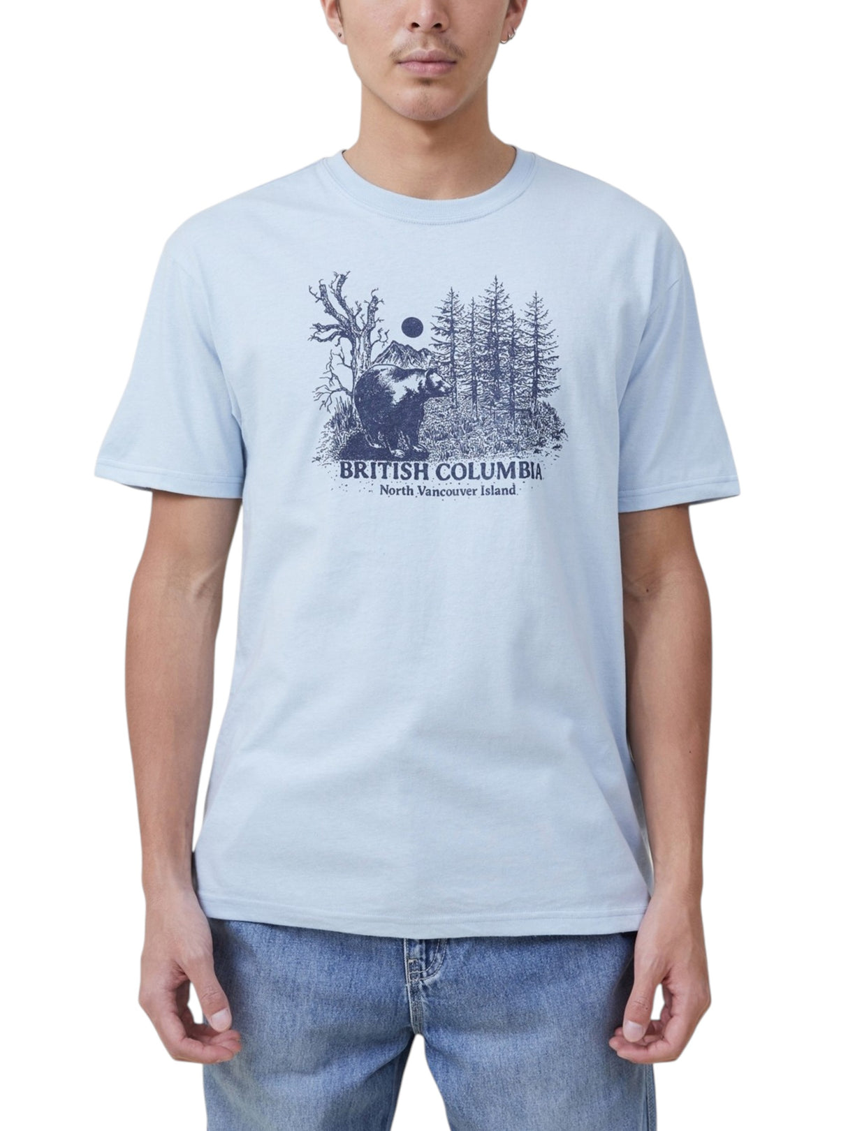 Image for Men's Printed Top,Light Blue