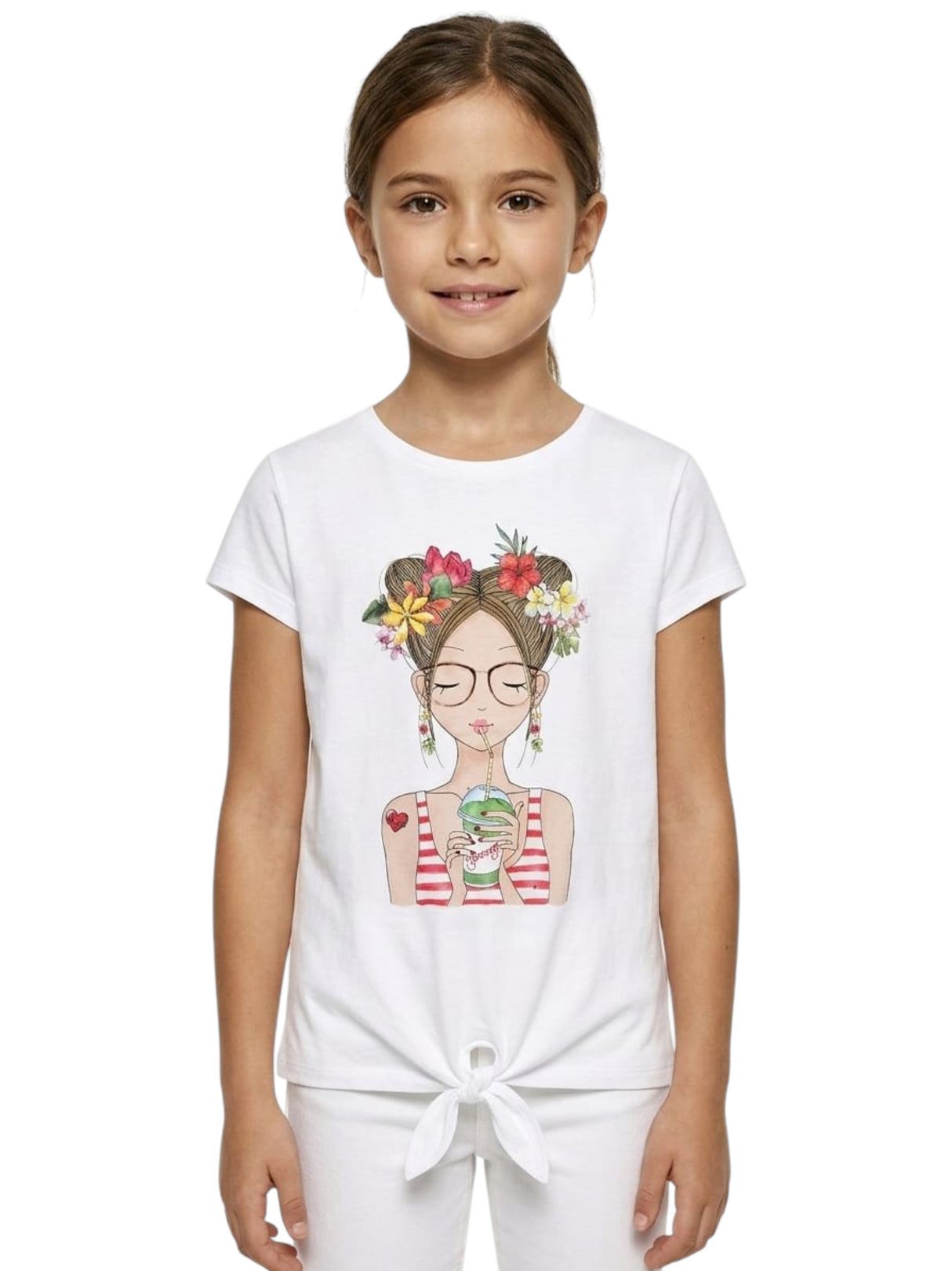 Image for Kids Girl's Printed Top,White