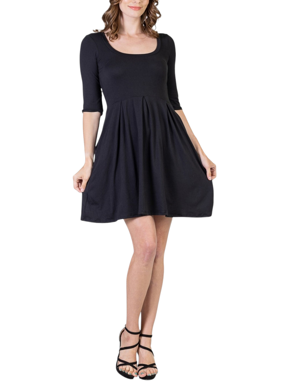 Image for Women's Plain Solid Dress,Black