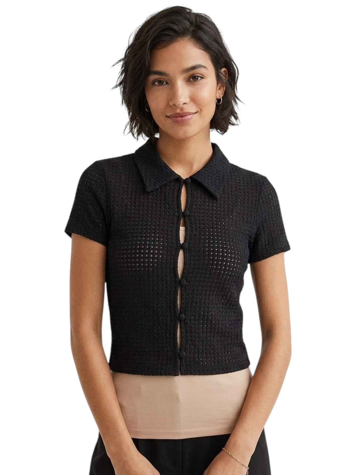 Image for Women's Textured Top,Black