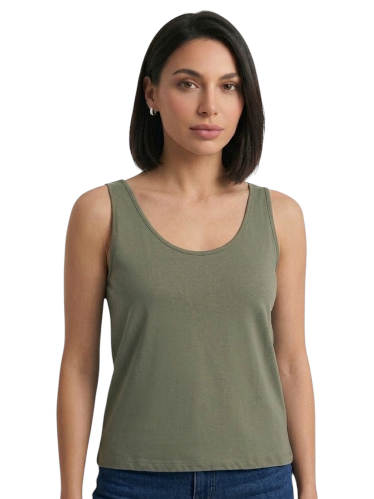 Image for Women's Plain Solid Top,Olive