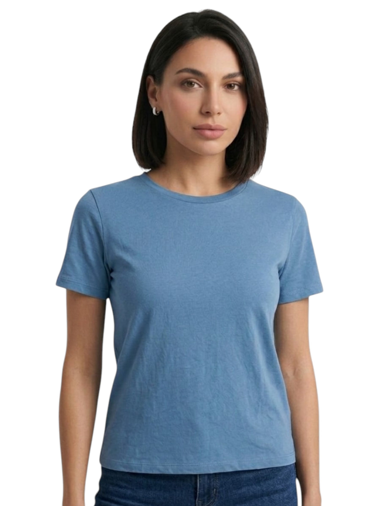 Image for Women's Plain Solid Top,Dusty Blue