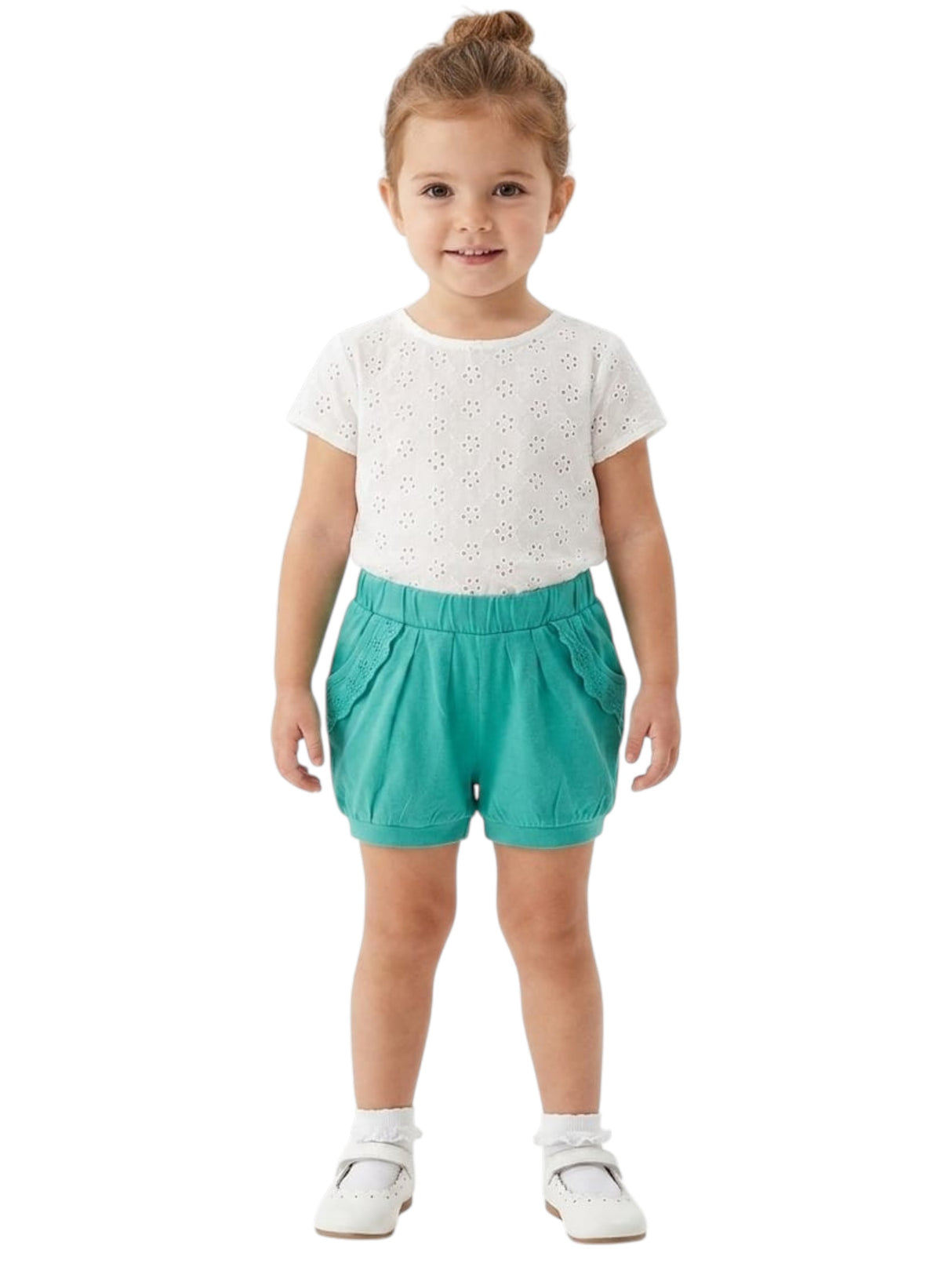 Image for Kids Girl's Plain Solid Short,Dark Turquoise