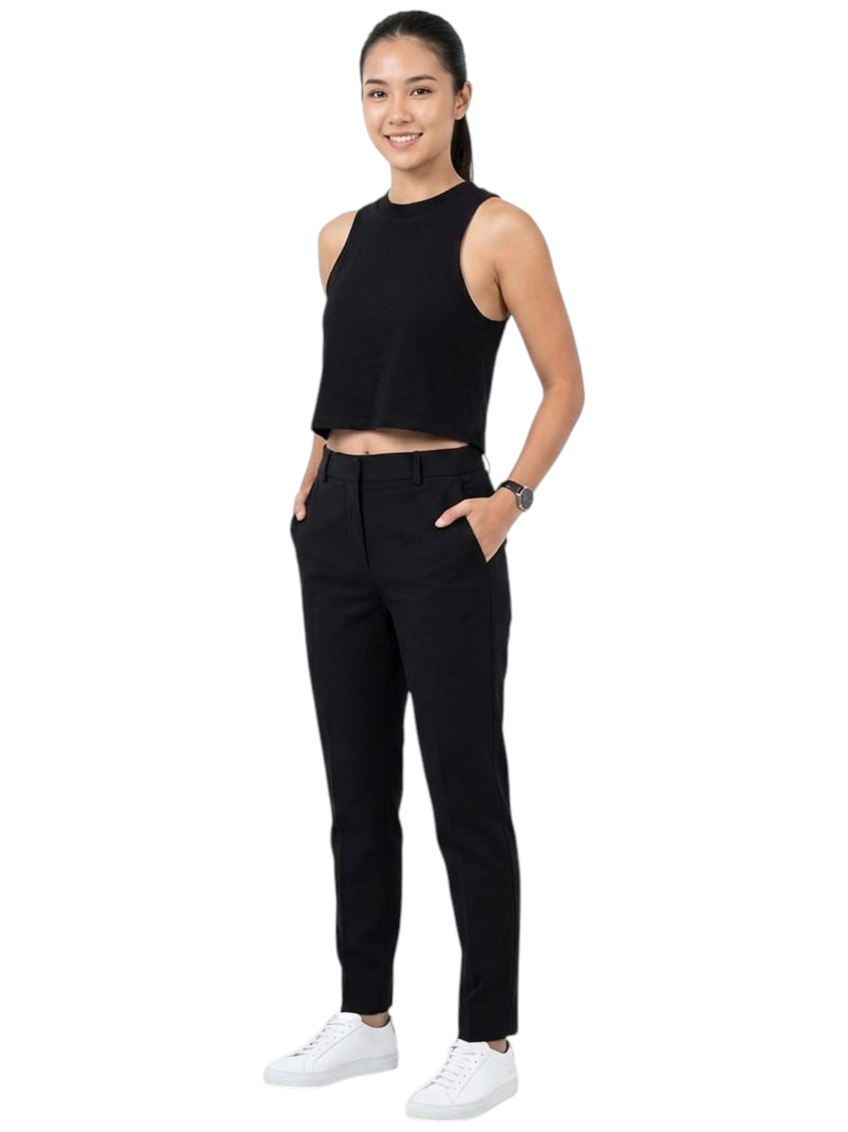 Image for Women's Plain Solid Top,Black