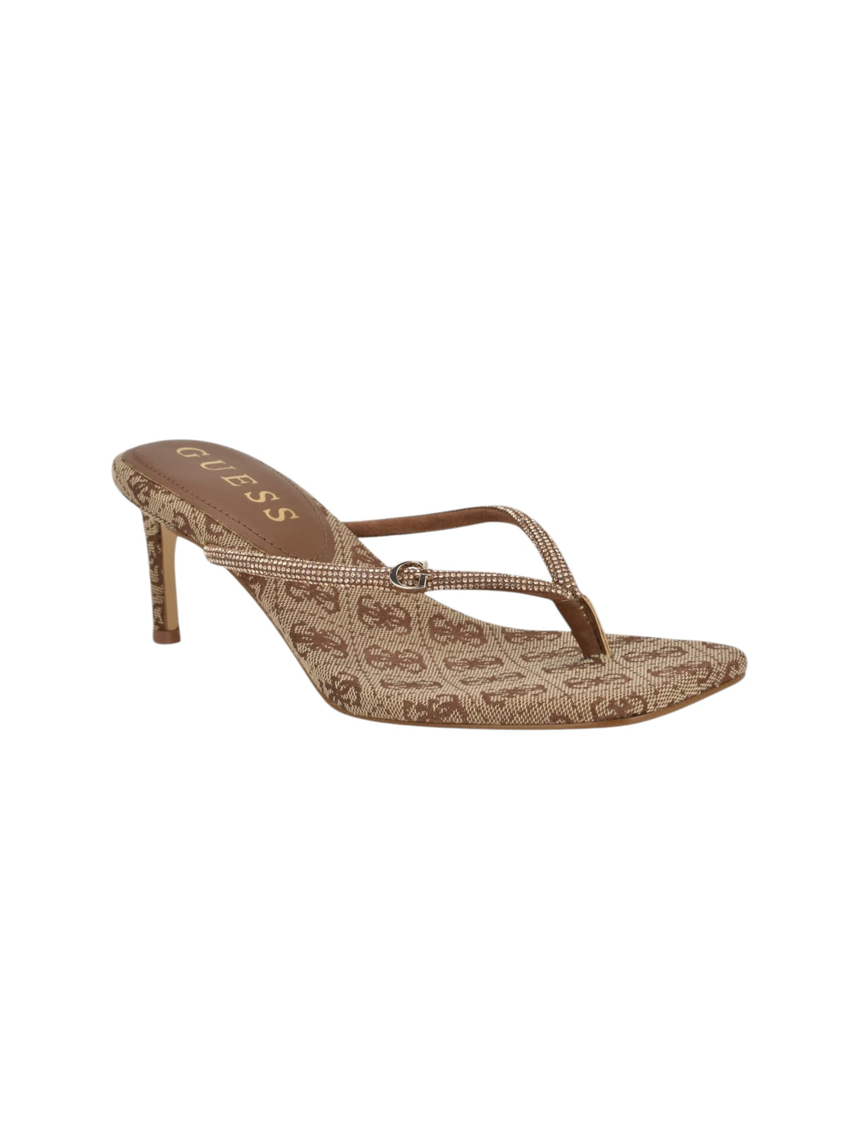 Image for Women's Rhinstones Ribbed Heeled Shoes,Gold