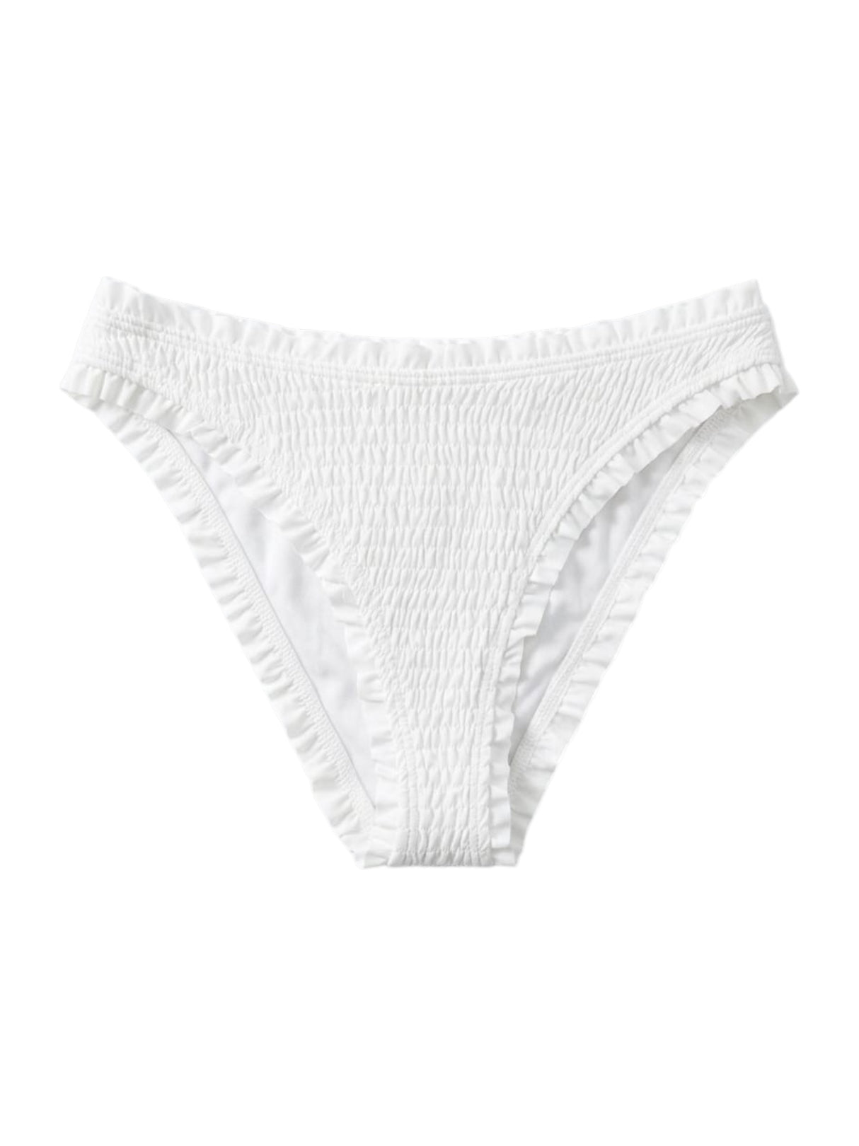 Image for Women's Smocked Bikini Bottom,White