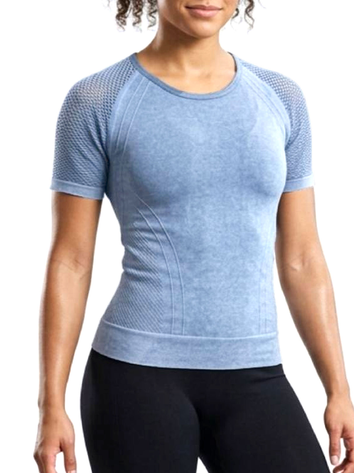 Women's Open Knitted Sport Top,Blue