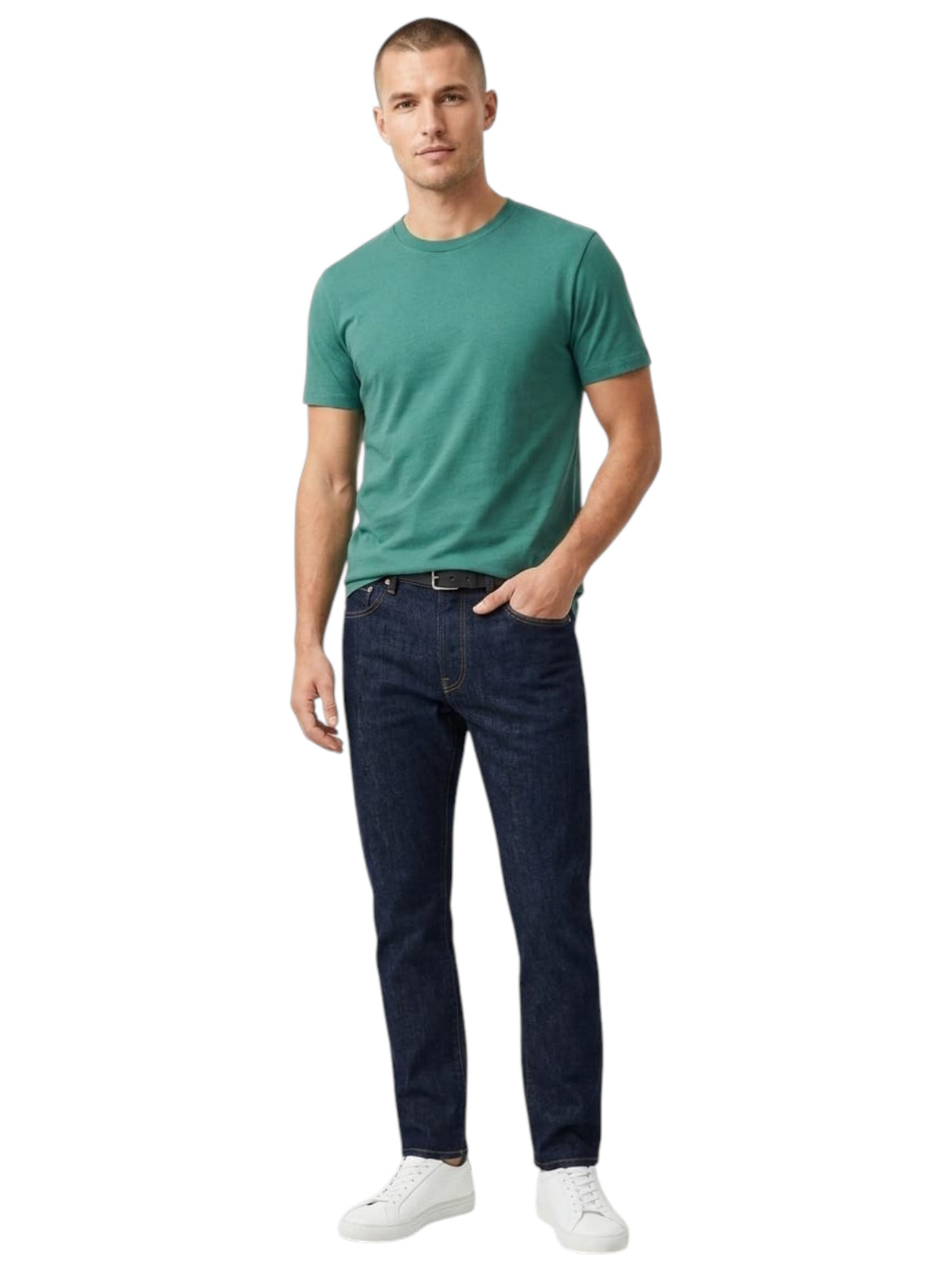 Image for Men's Plain Solid Top,Dark Green