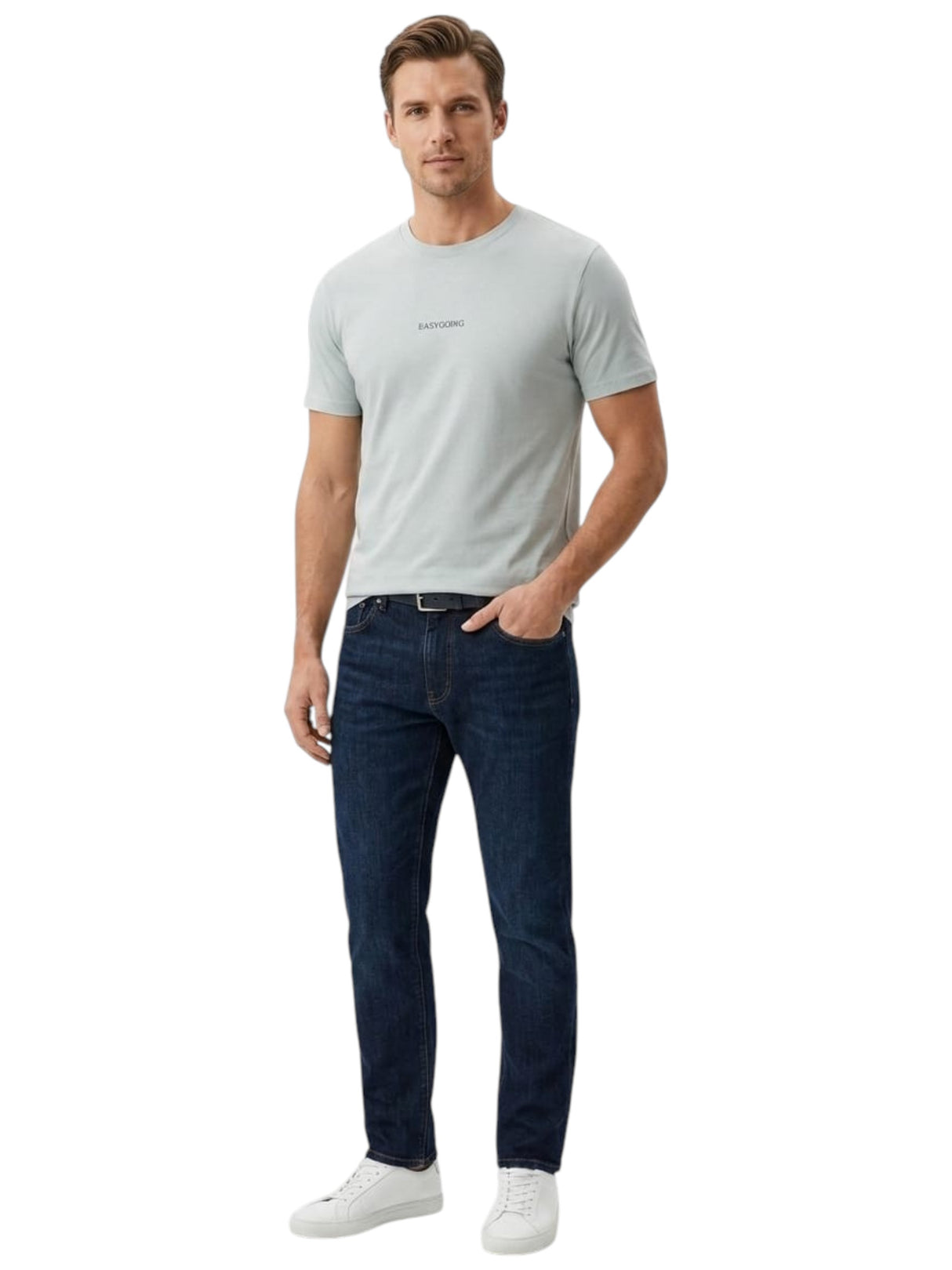 Image for Men's Plain Solid Top,Light Blue