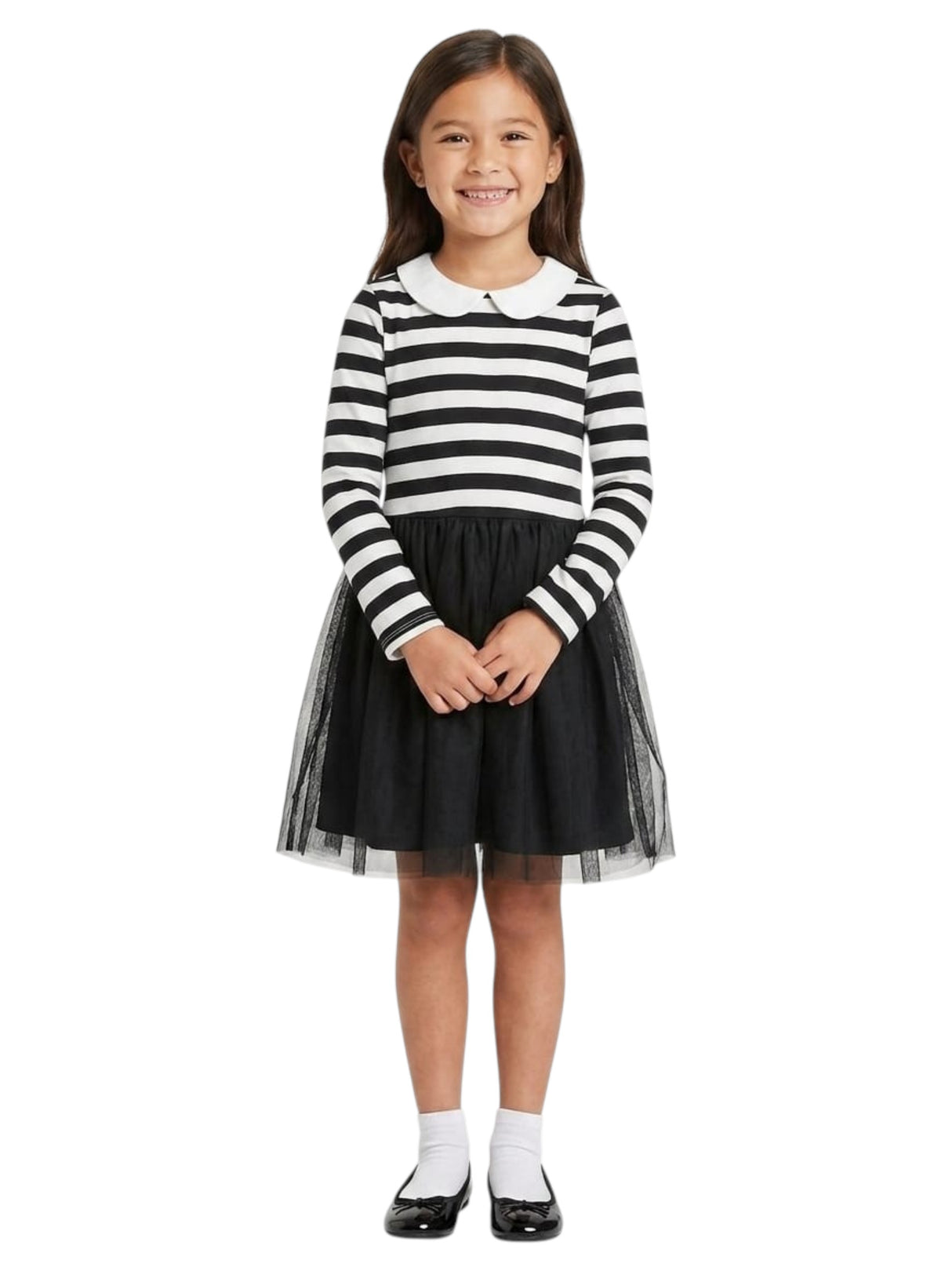 Image for Kids Girl's Striped Dress,Black