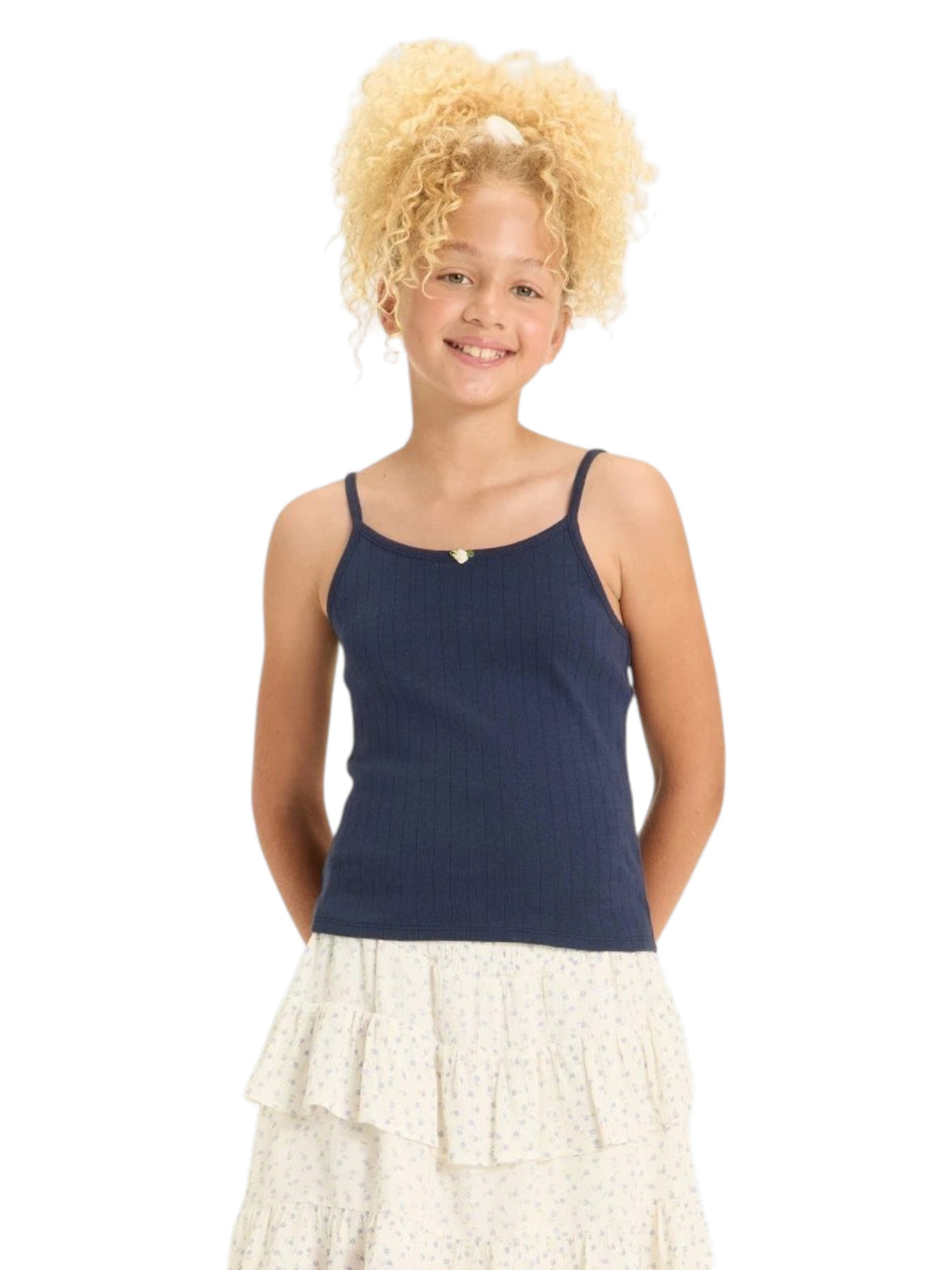 Image for Kids Girl's Plain Solid Top,Navy