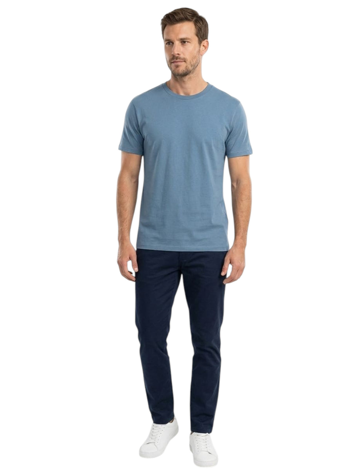 Image for Men's Plain Solid Top,Dusty Blue