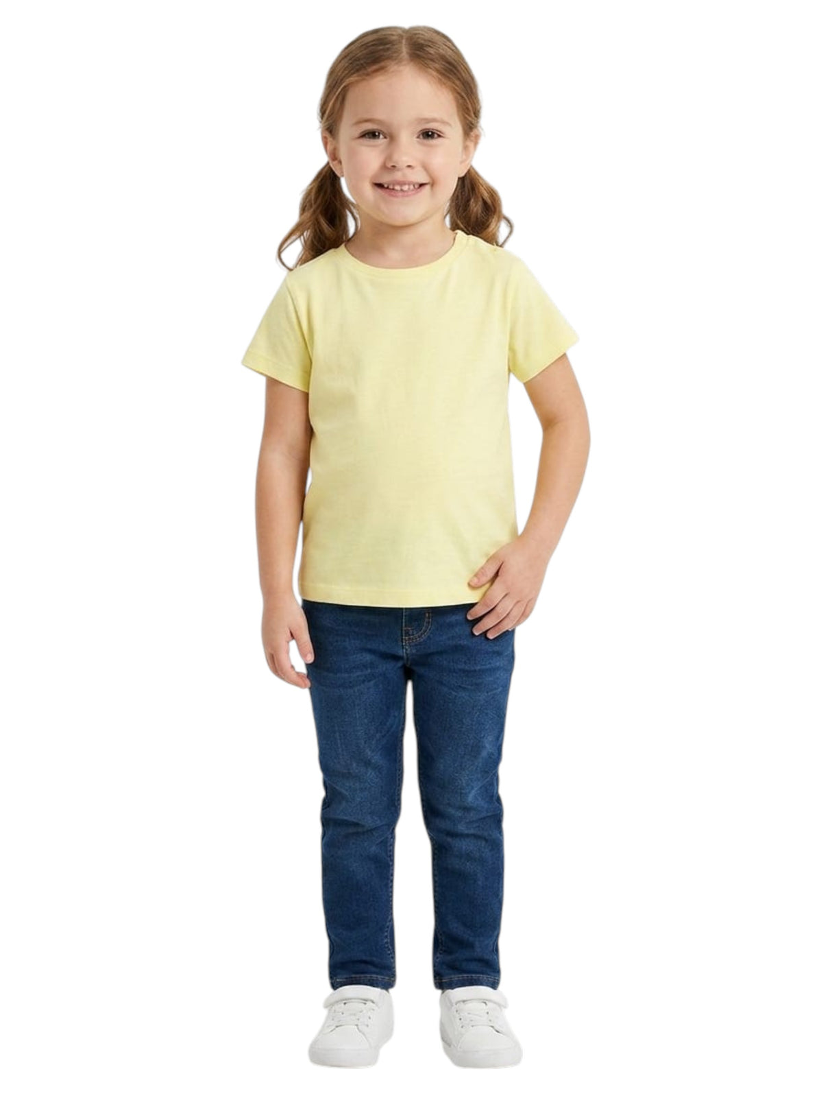Image for Kids Girl's Plain Solid Top,Yellow