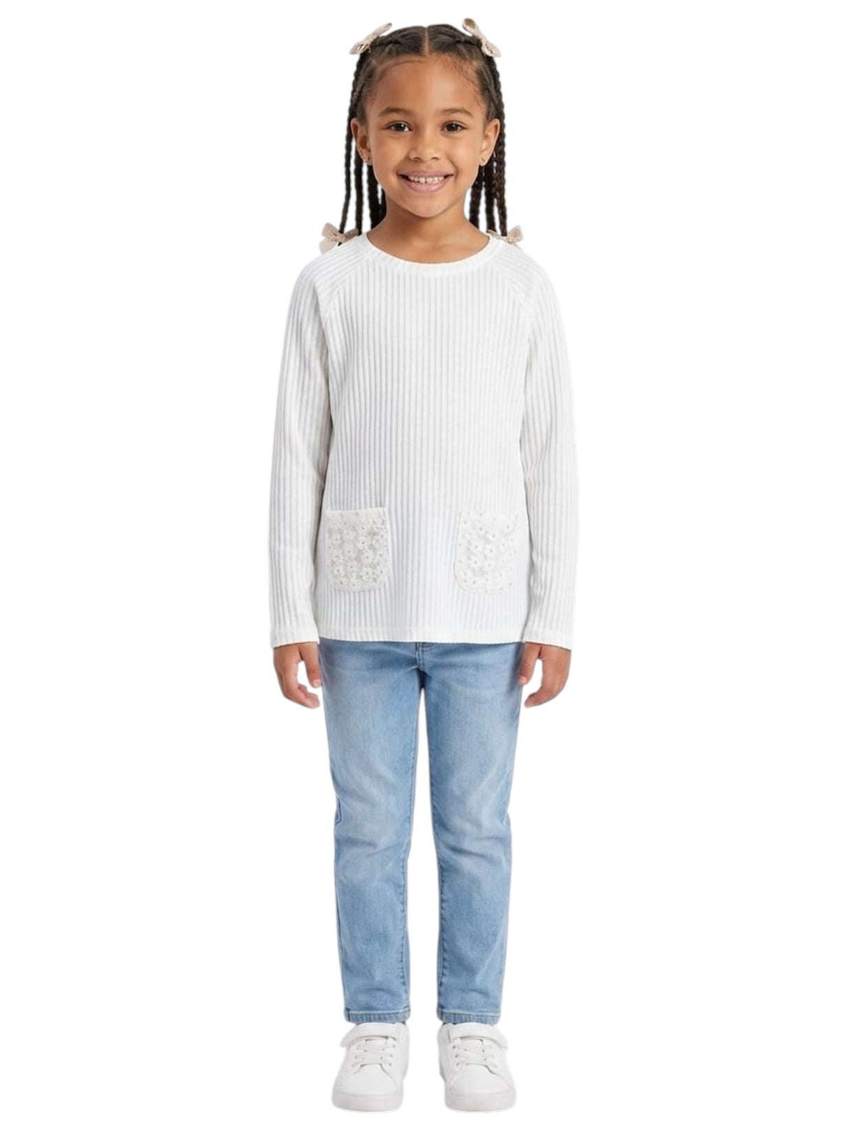 Image for Kids Girl's Ripped Top,White