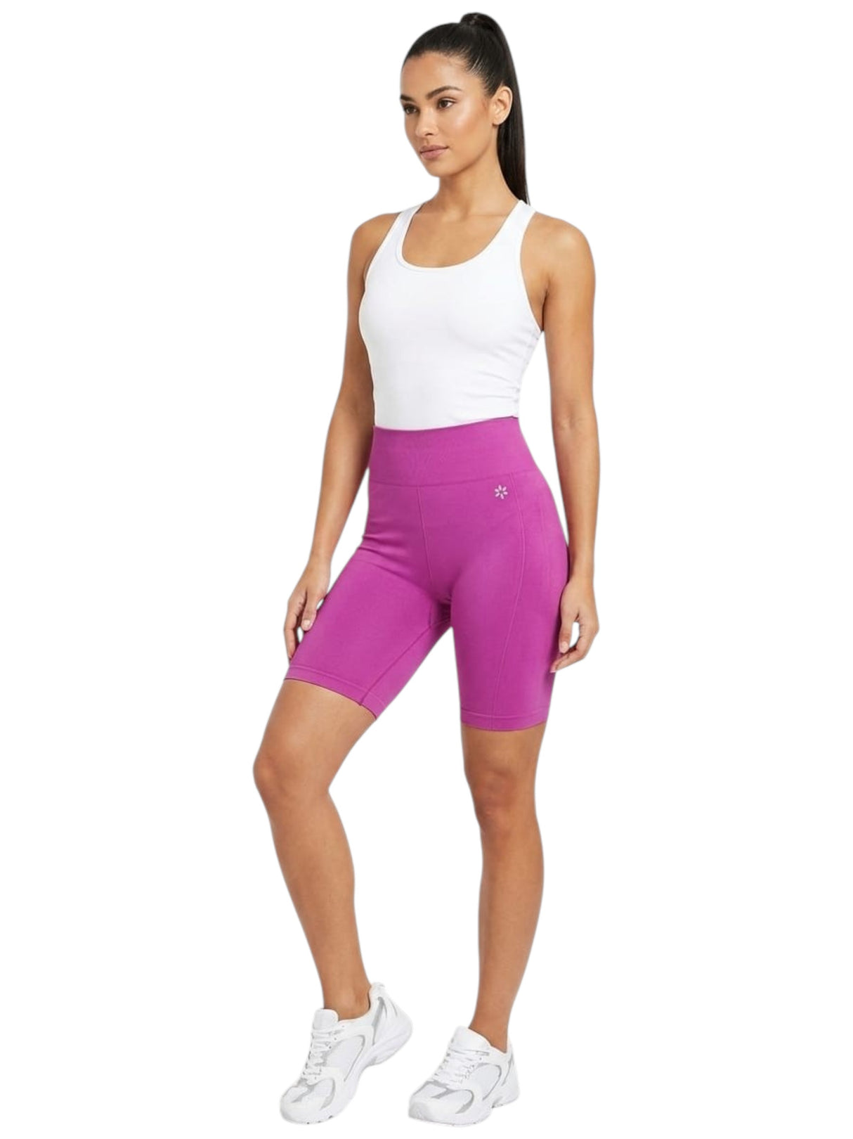 Image for Women's Plain Solid Short Legging,Dark Fuchsia