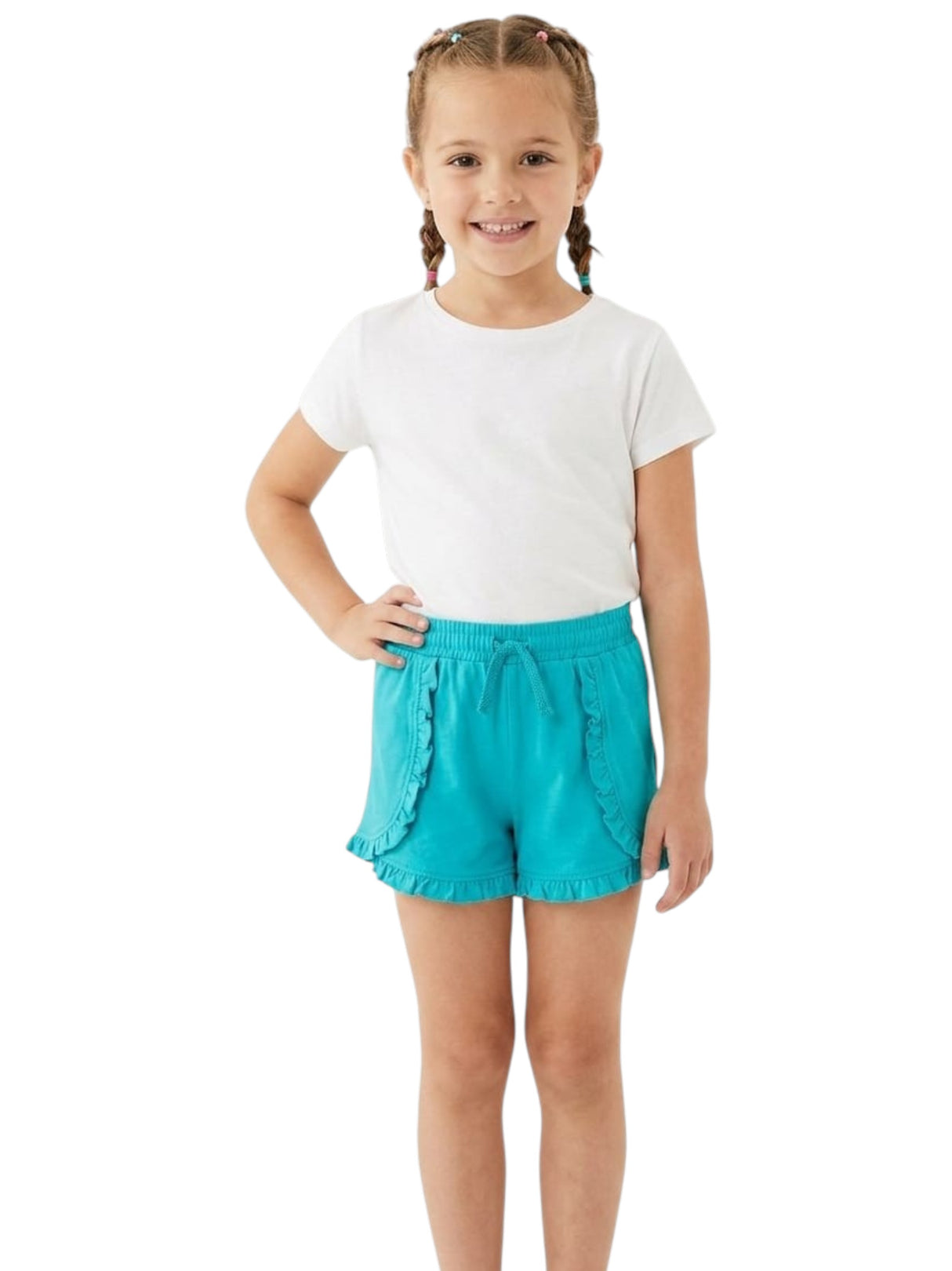 Image for Kids Girl's Plain Solid Short,Turquoise
