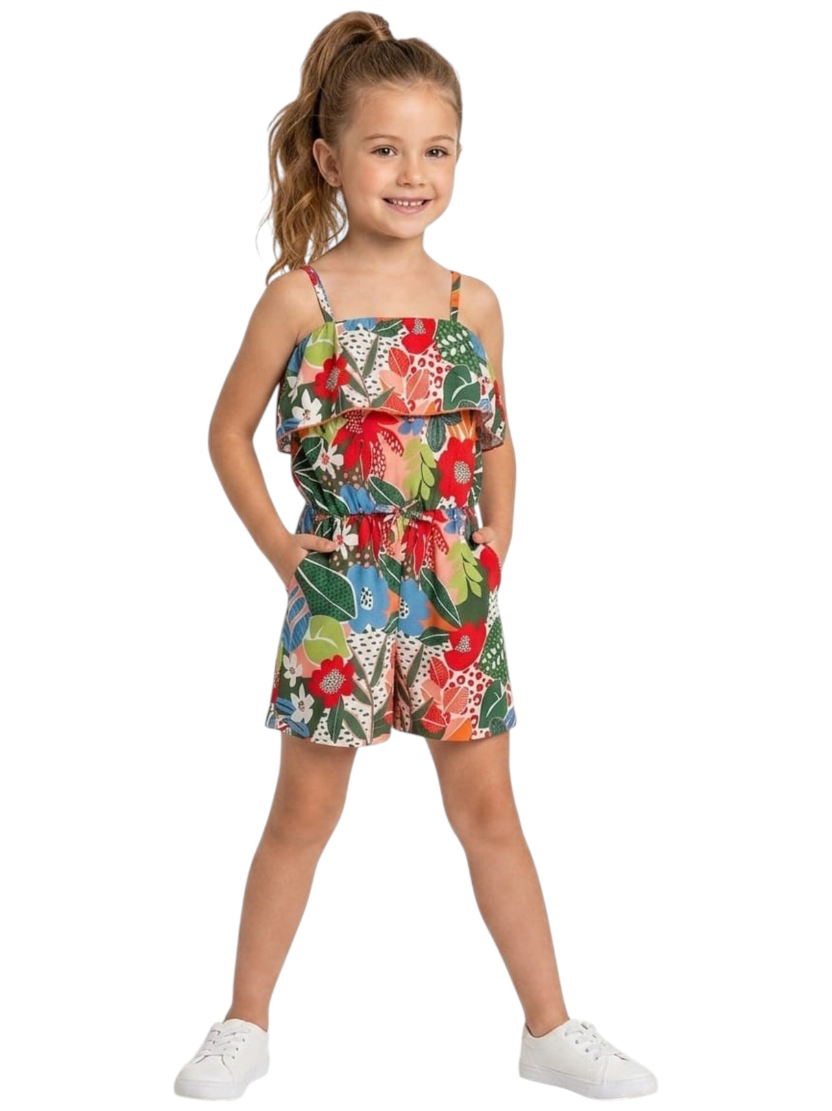 Image for Kids Girl's Printed Jumpsuit,Multi