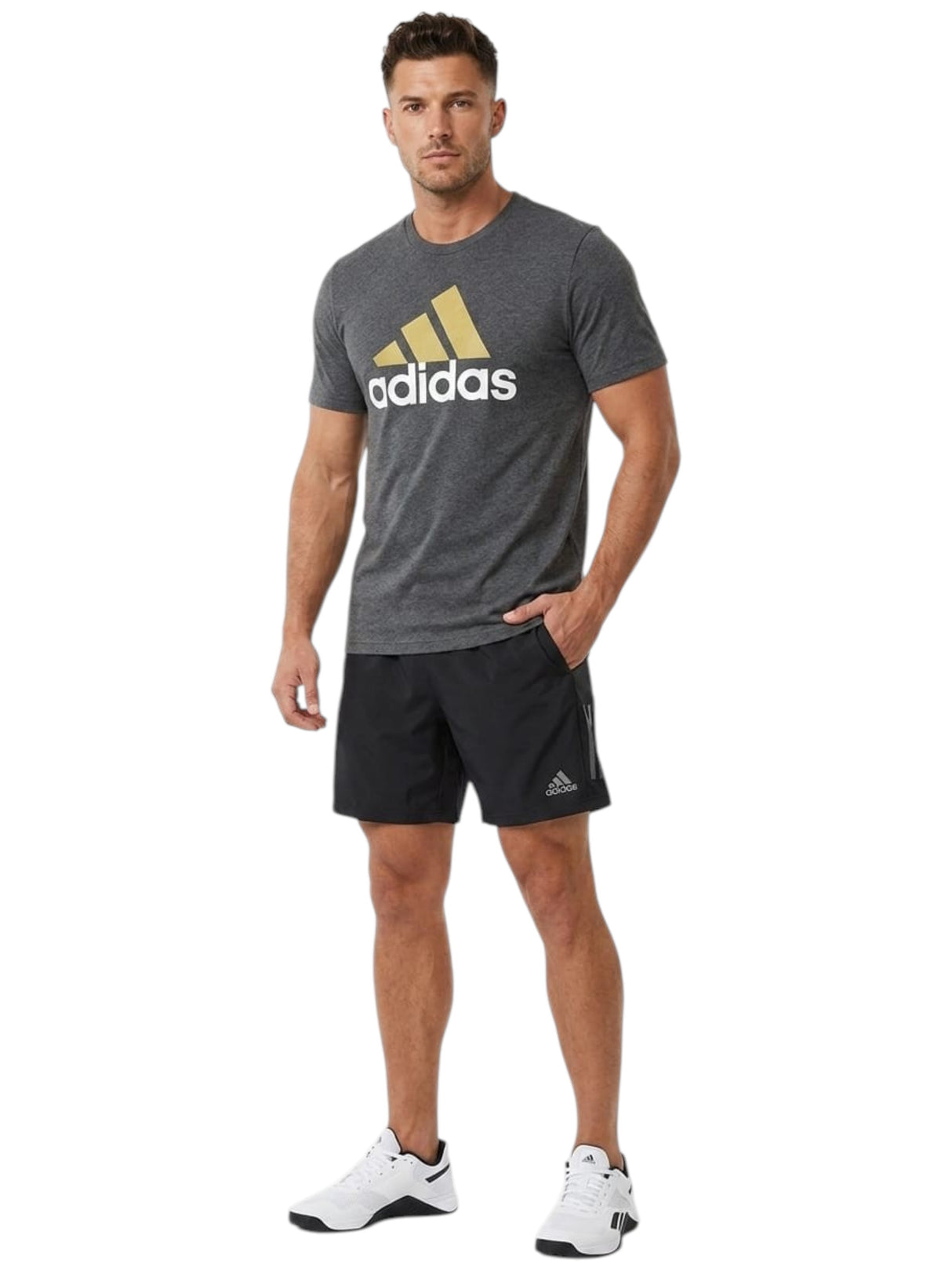 Image for Men's Brand Logo Printed Top,Dark Grey