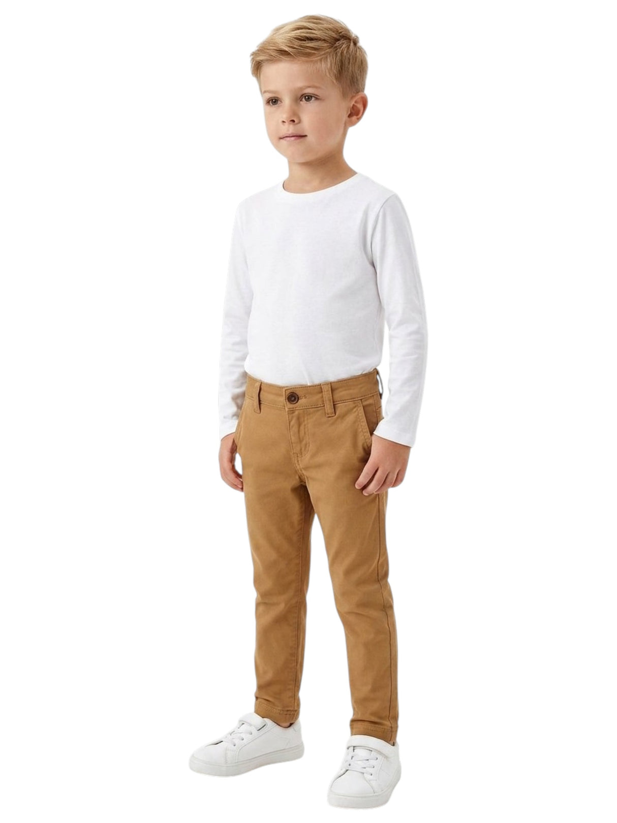 Image for Kids Boy's Plain Linen Pant,Light Brown