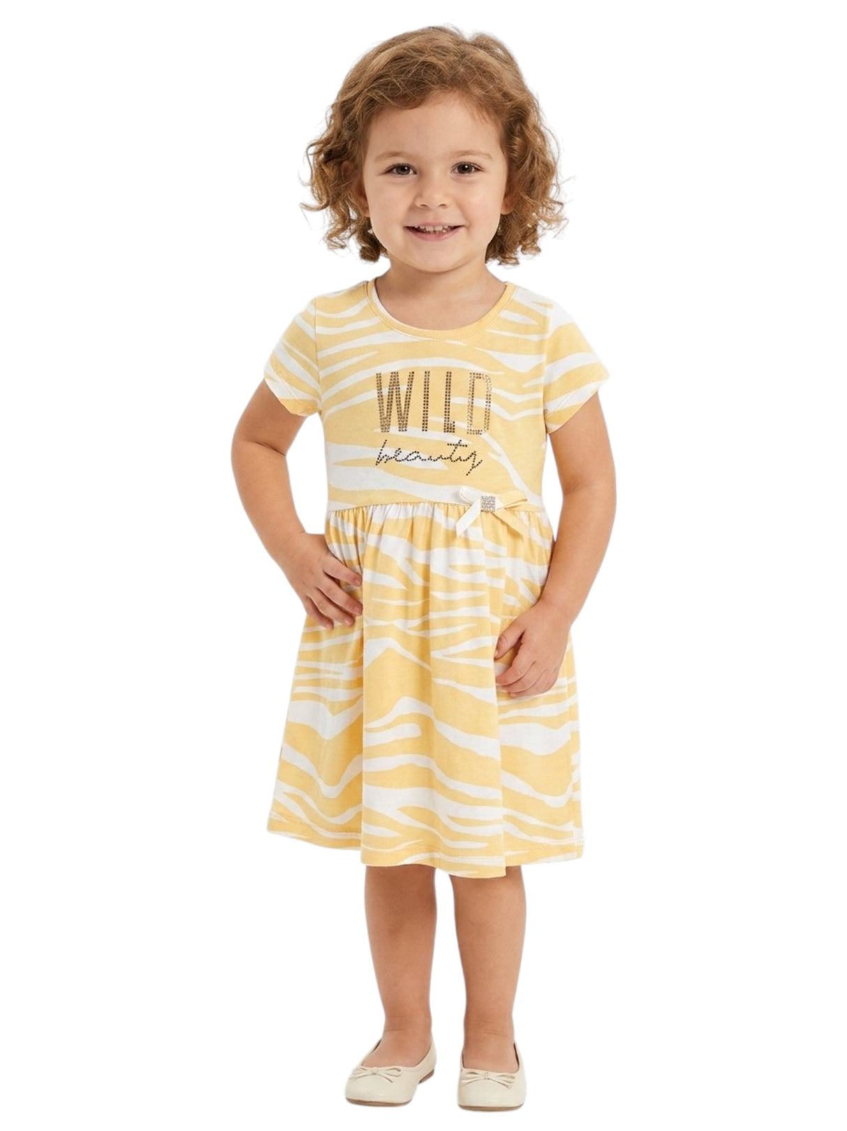 Image for Kids Girl's Printed Dress,Beige
