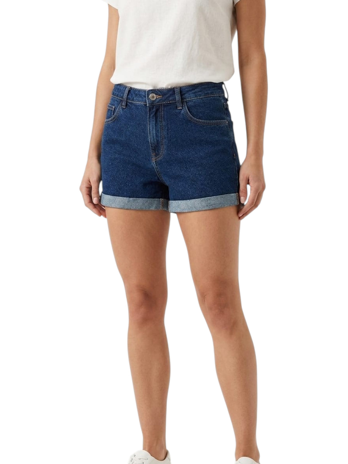 Image for Women's Plain Solid Jeans Short,Navy