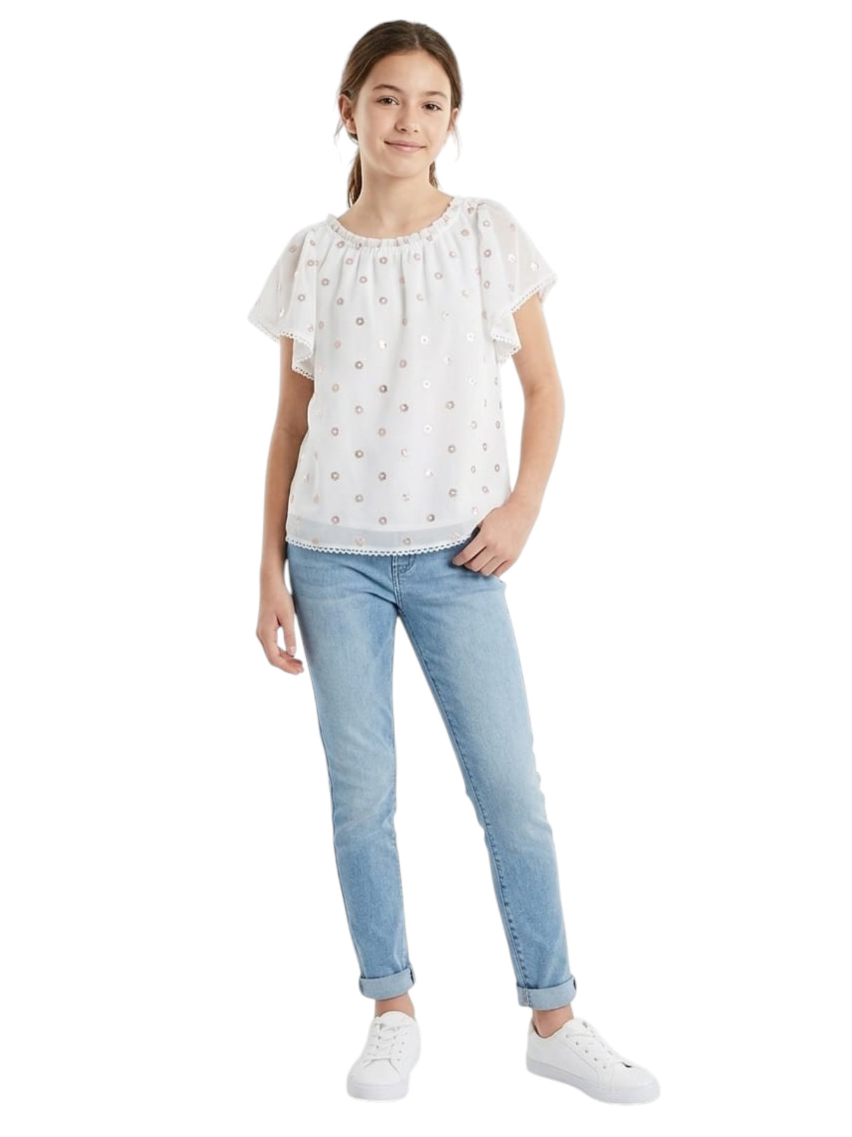 Image for Kids Girl's Printed Top,White