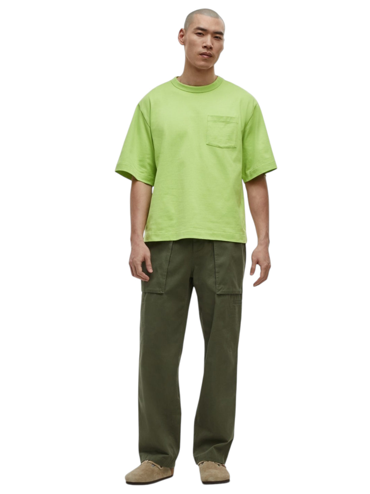 Image for Men's Plain Solid Top,Light Green